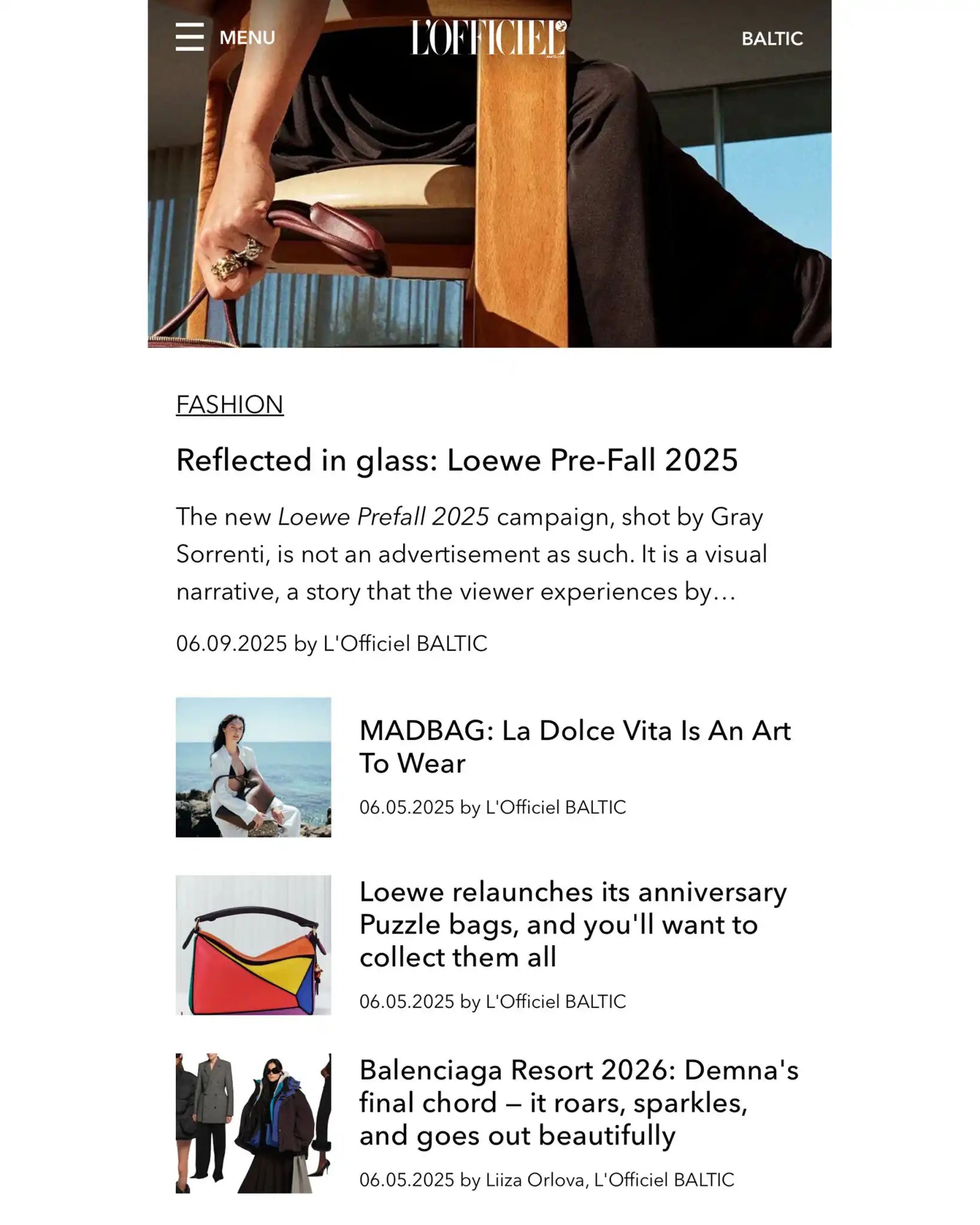 L’Officiel Baltic: La Dolce Vita Is An Art To Wear