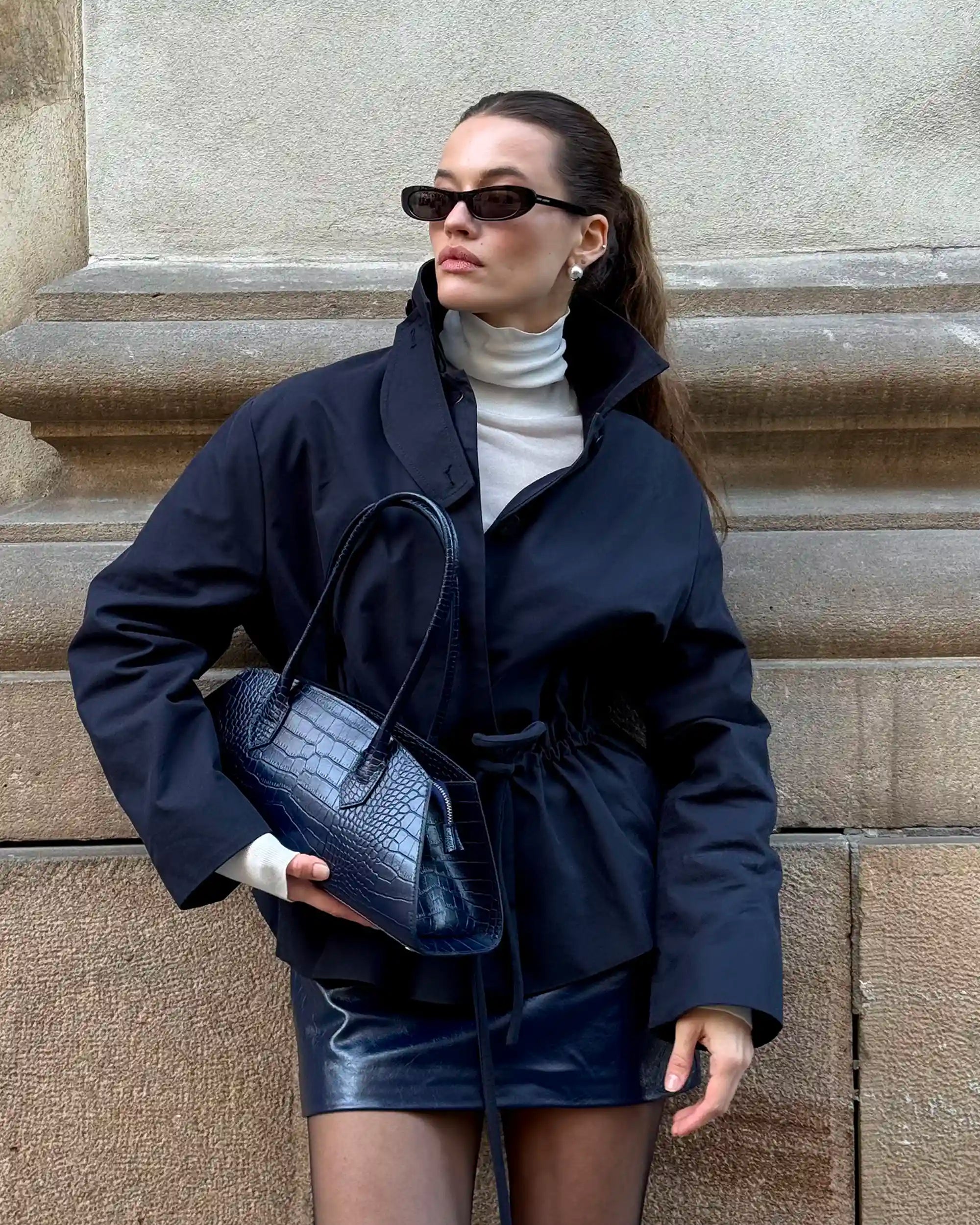 BASSOTTO in Pelle Blue Croc