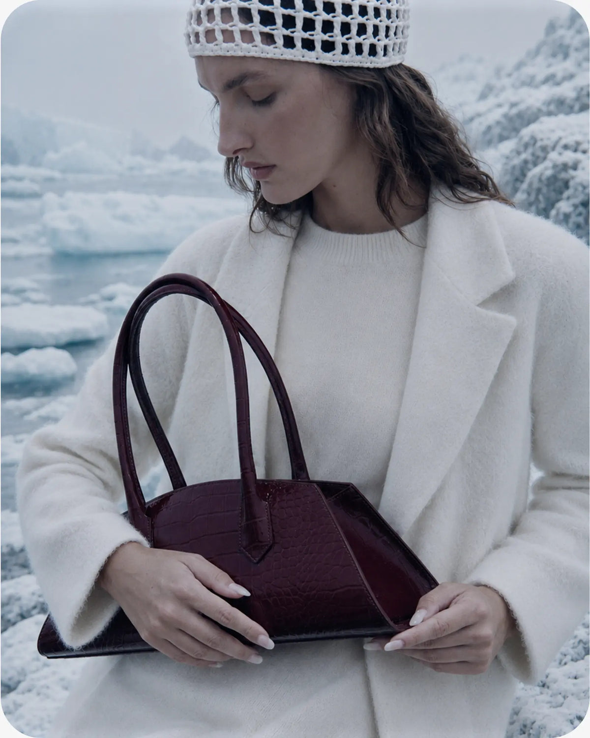 BASSOTTO in Pelle Croc Bordeaux Laccata