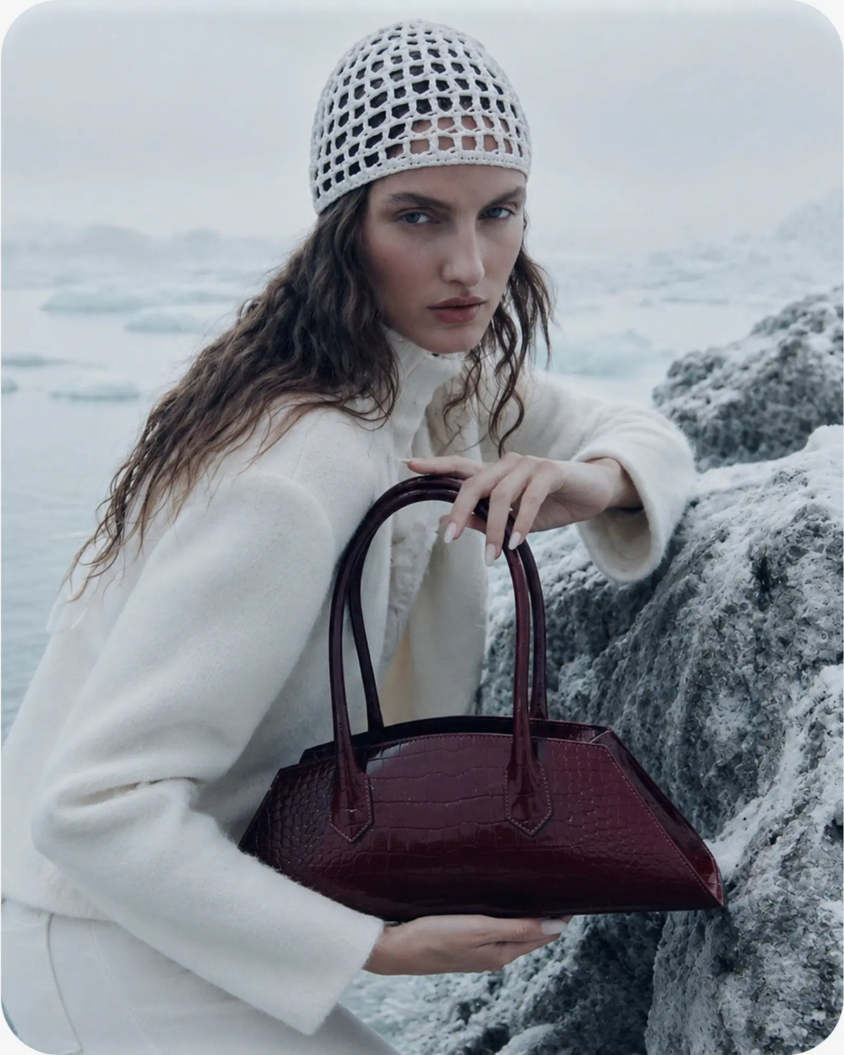 BASSOTTO in Pelle Croc Bordeaux Laccata