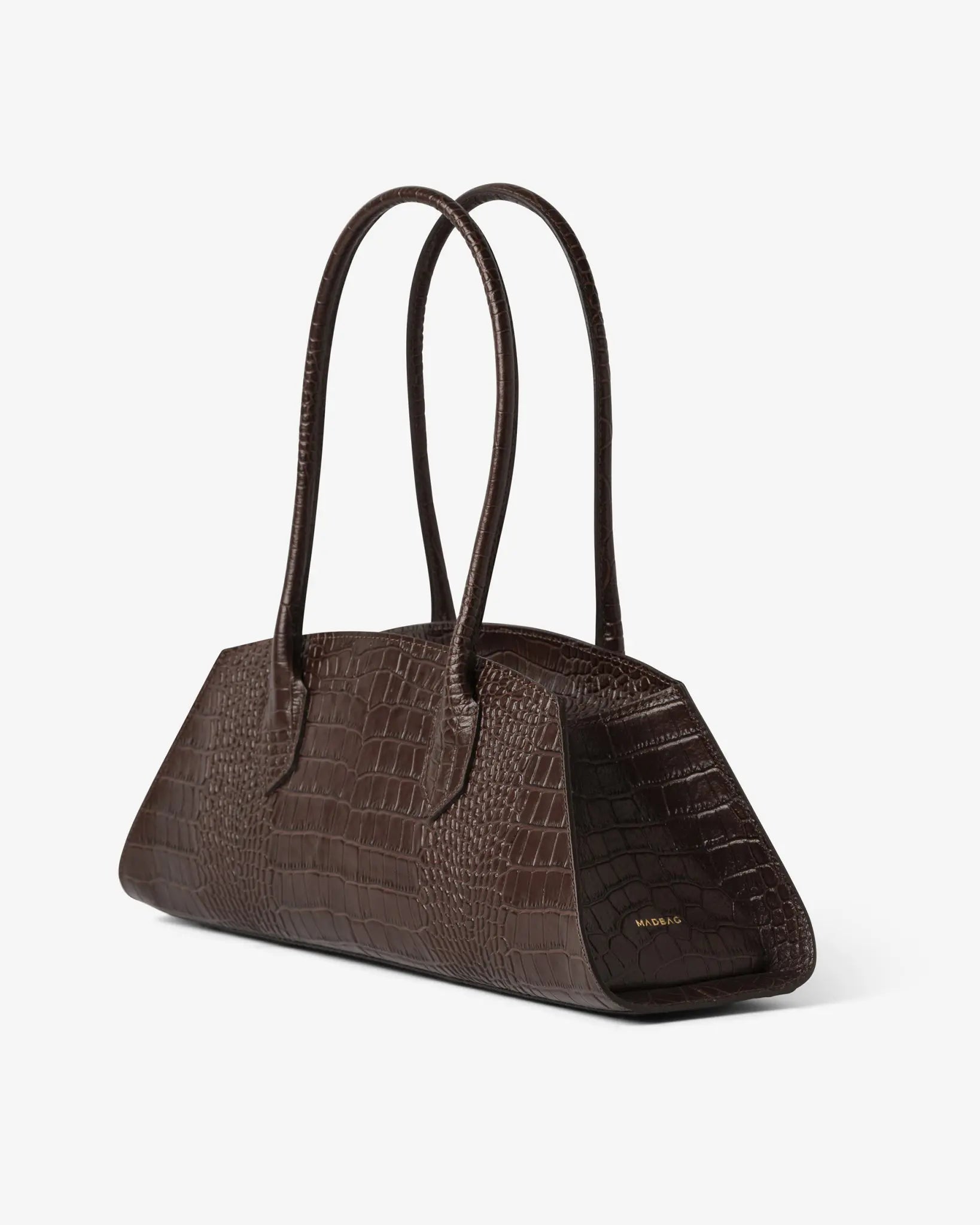 BASSOTTO in Pelle Coffee Croc - MADBAG® STORE OFFICIAL | Borse Di Lusso Artigianali 100% Made In Italy