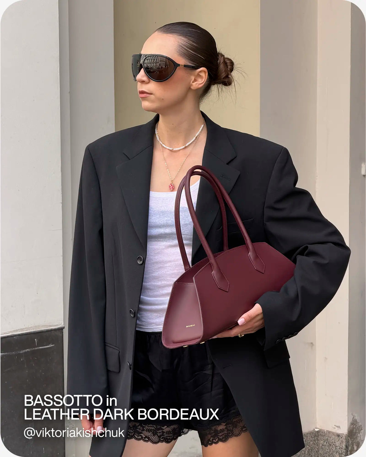 BASSOTTO in leather Dark Bordeaux