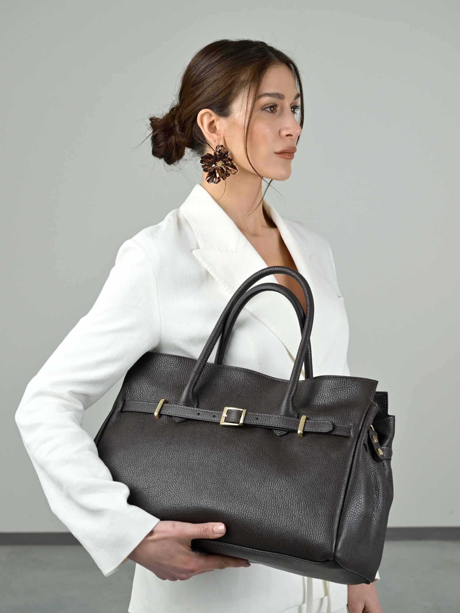 BELLUCCI in Pelle Dark Moka - MADBAG® STORE OFFICIAL | Borse Di Lusso Artigianali 100% Made In Italy