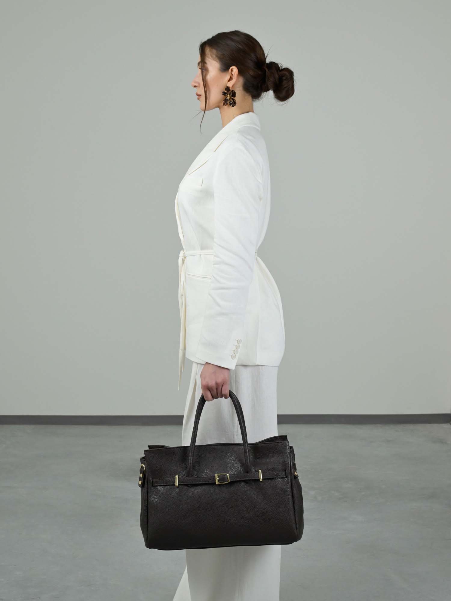 BELLUCCI in Pelle Dark Moka - MADBAG® STORE OFFICIAL | Borse Di Lusso Artigianali 100% Made In Italy