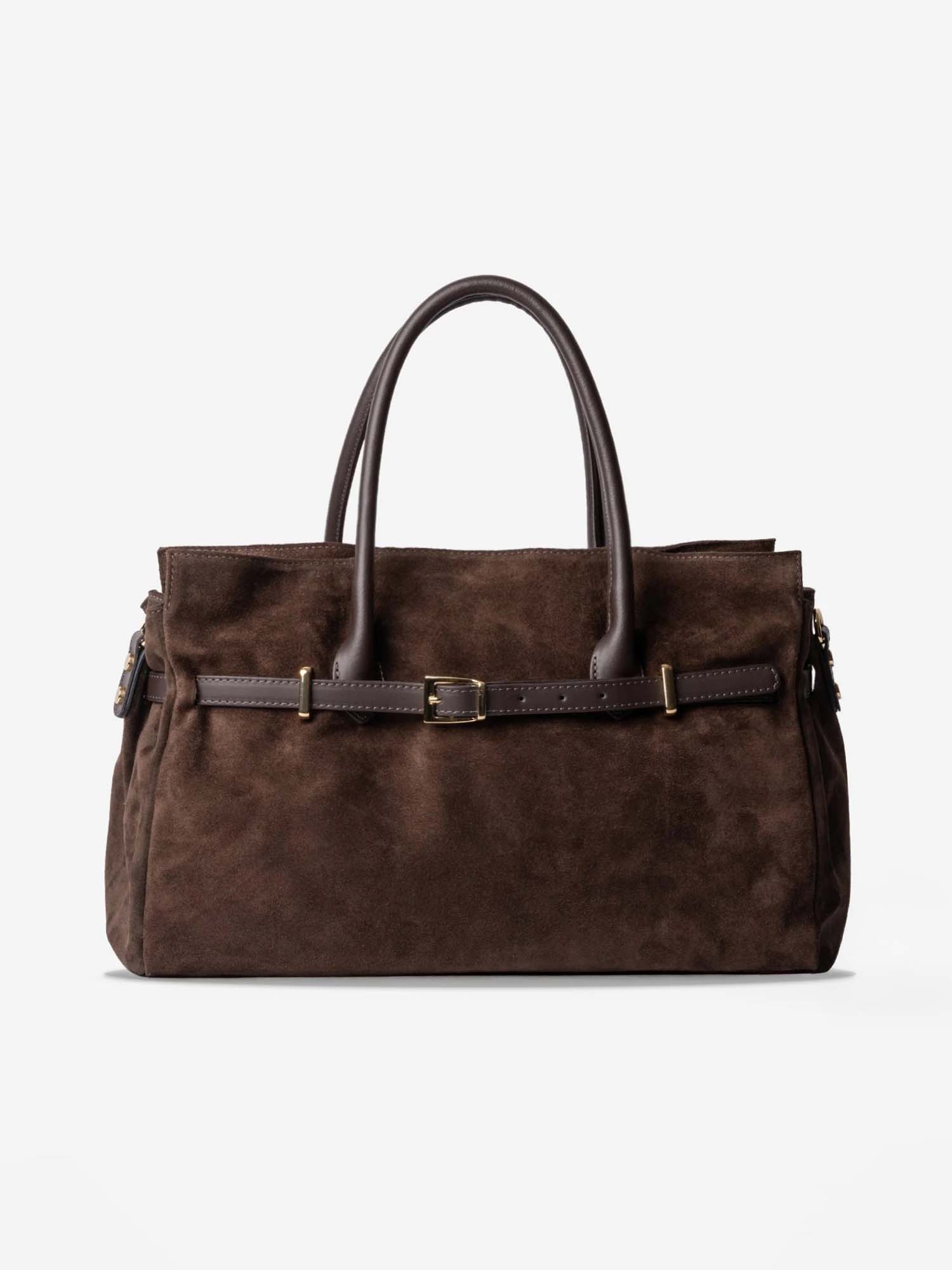 BELLUCCI in Pelle Suede Dark Moka - MADBAG® STORE OFFICIAL | Borse Di Lusso Artigianali 100% Made In Italy