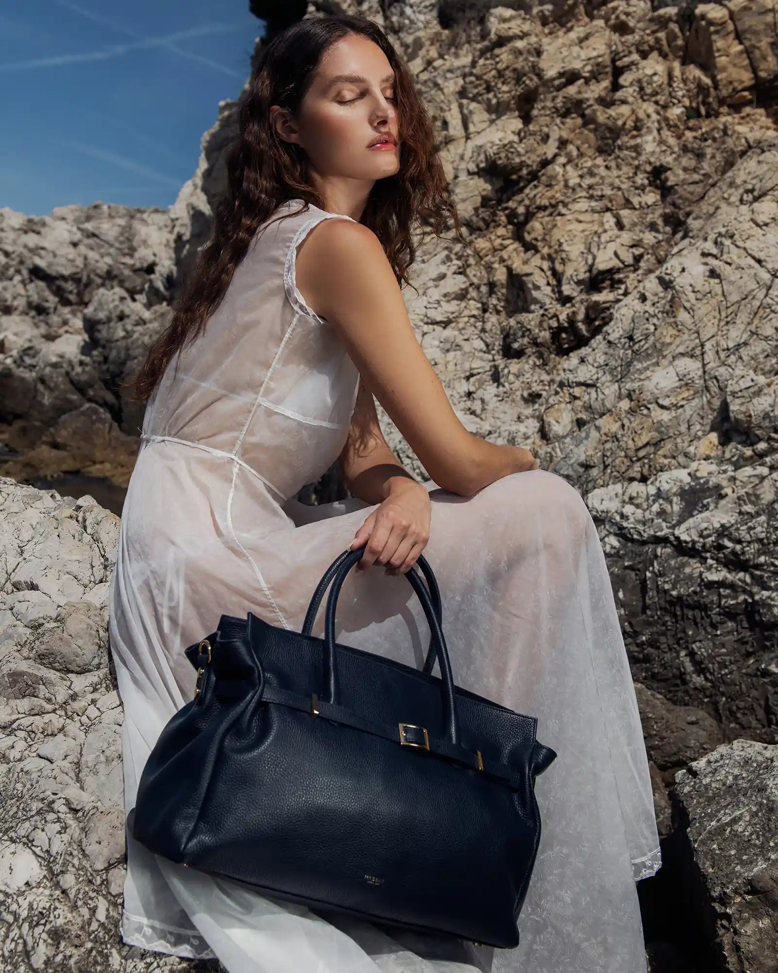 BELLUCCI Tote in pelle dollaro Blue