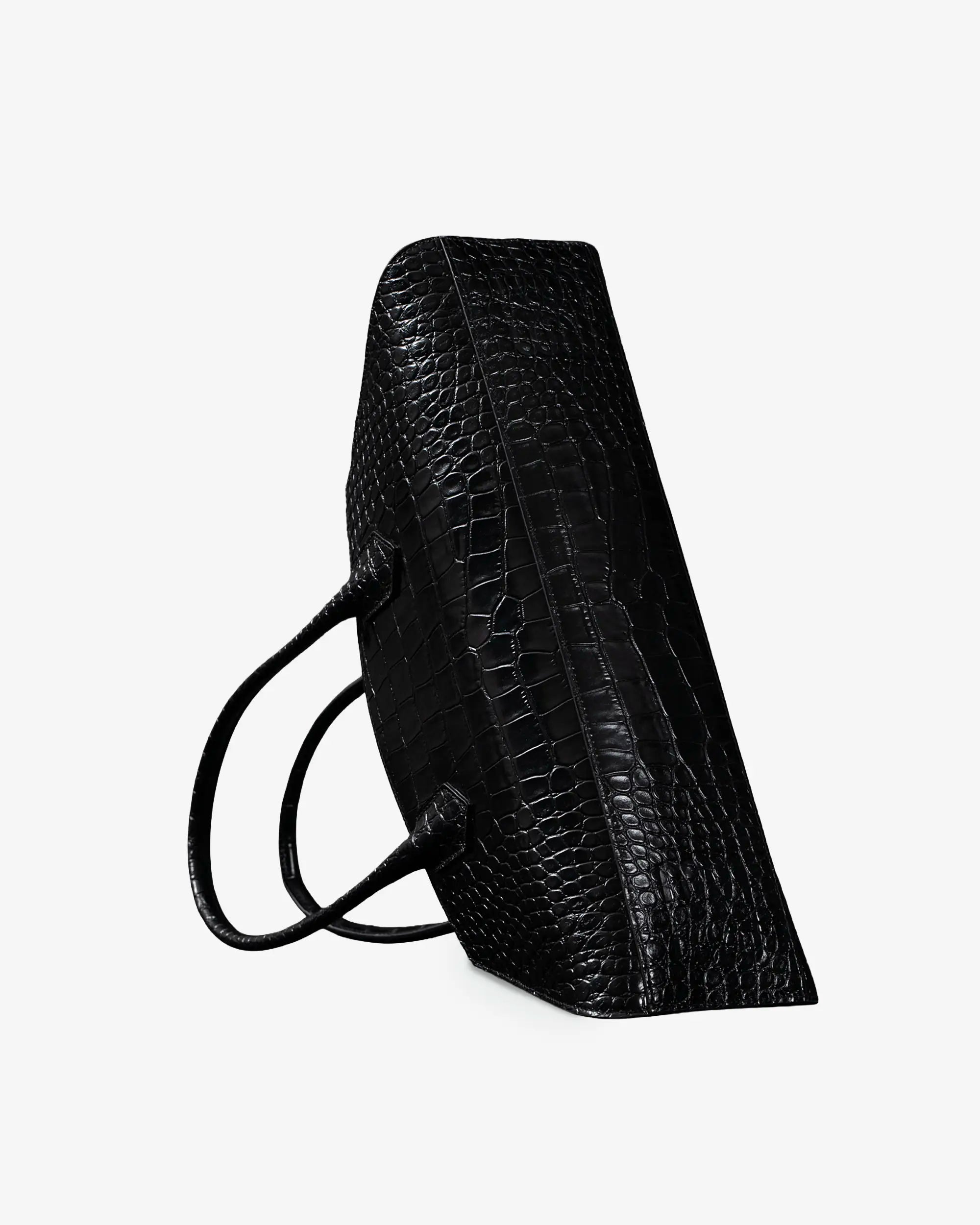 BASSOTTO in Pelle Black Croc