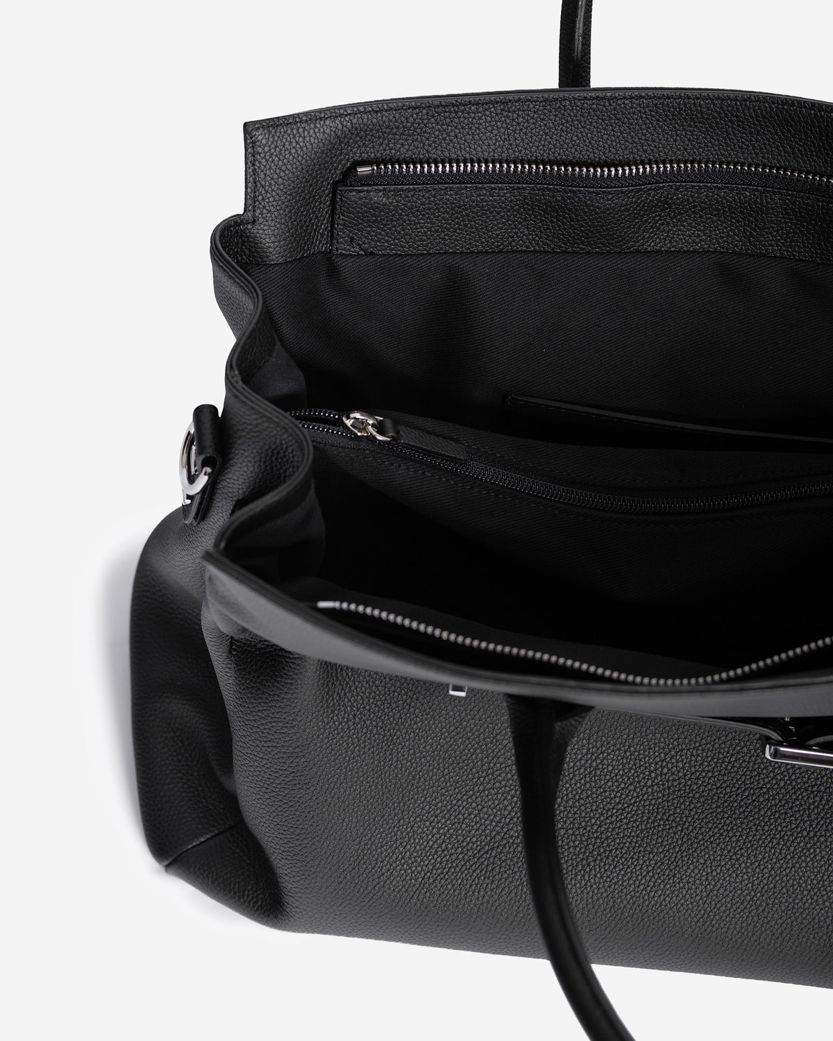 BELLUCCI Tote in pelle dollaro Black & Silver