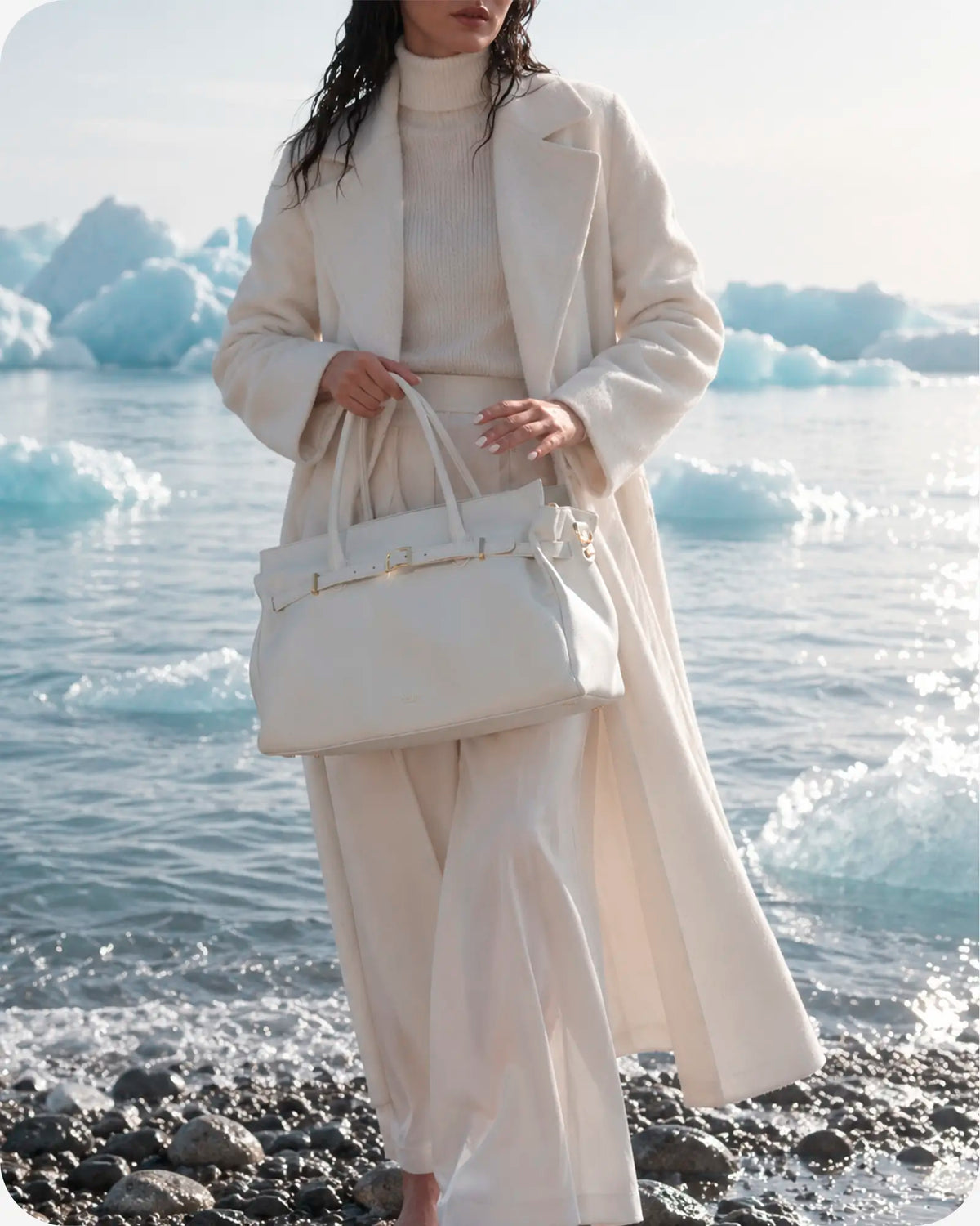 BELLUCCI Tote in pelle dollaro Cloud Dancer
