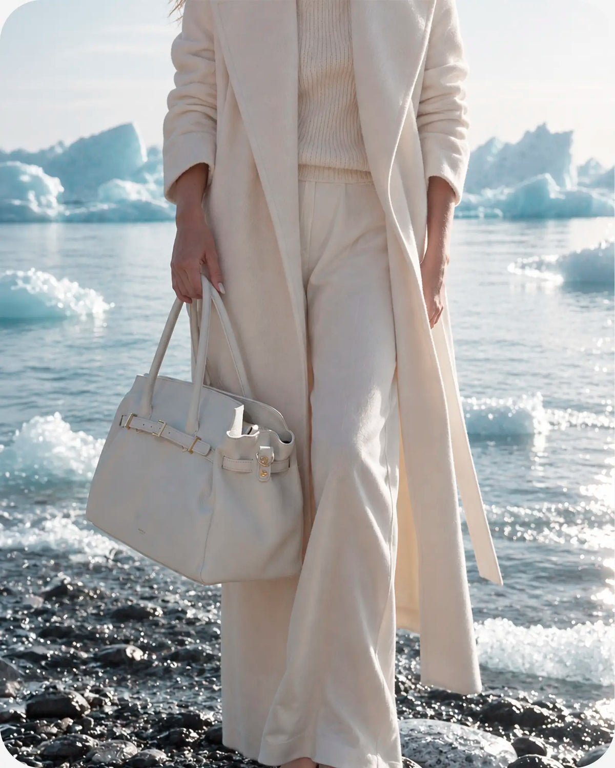 BELLUCCI Tote in pelle dollaro Cloud Dancer