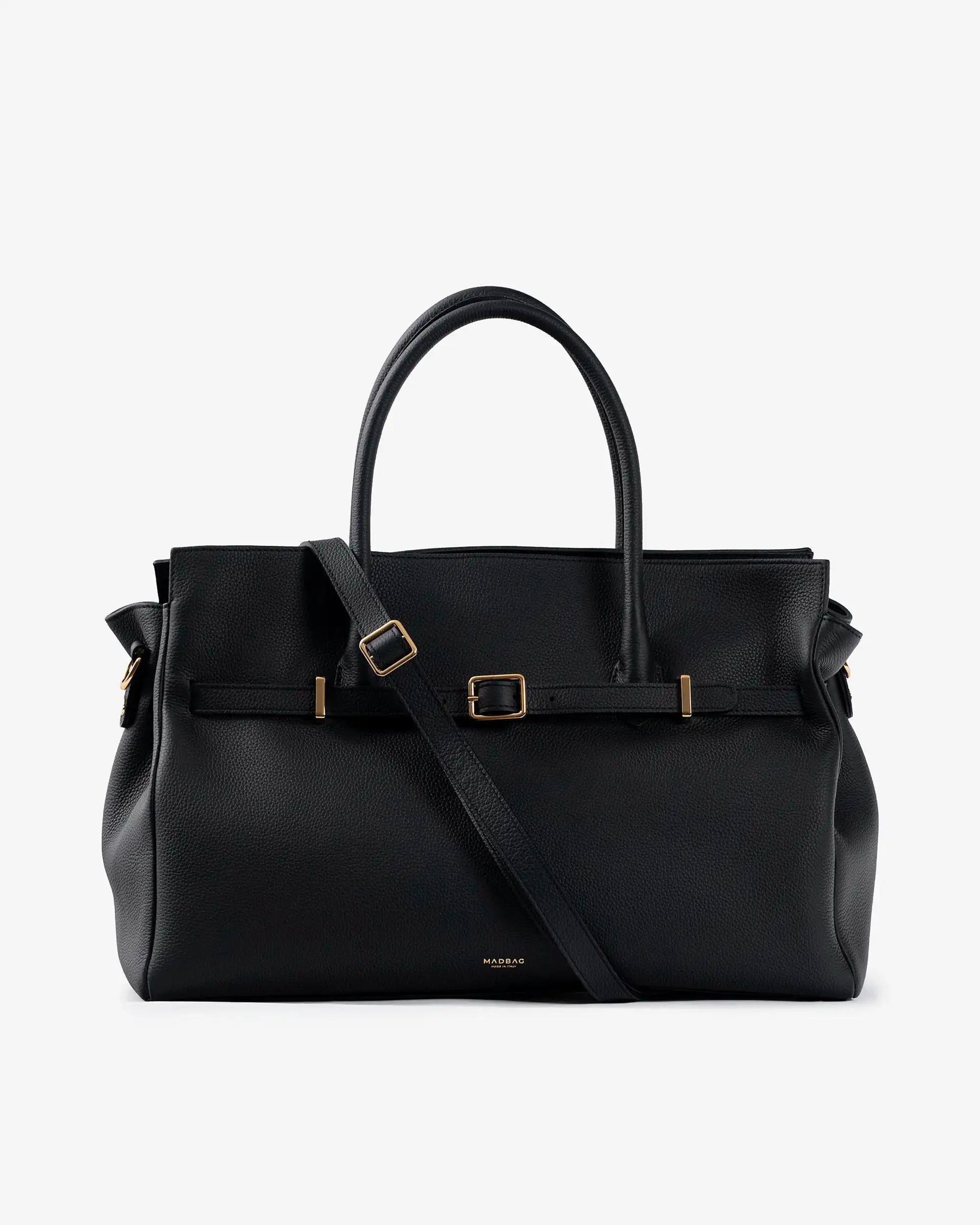 BELLUCCI Tote in Dollar-Grain Leather Black