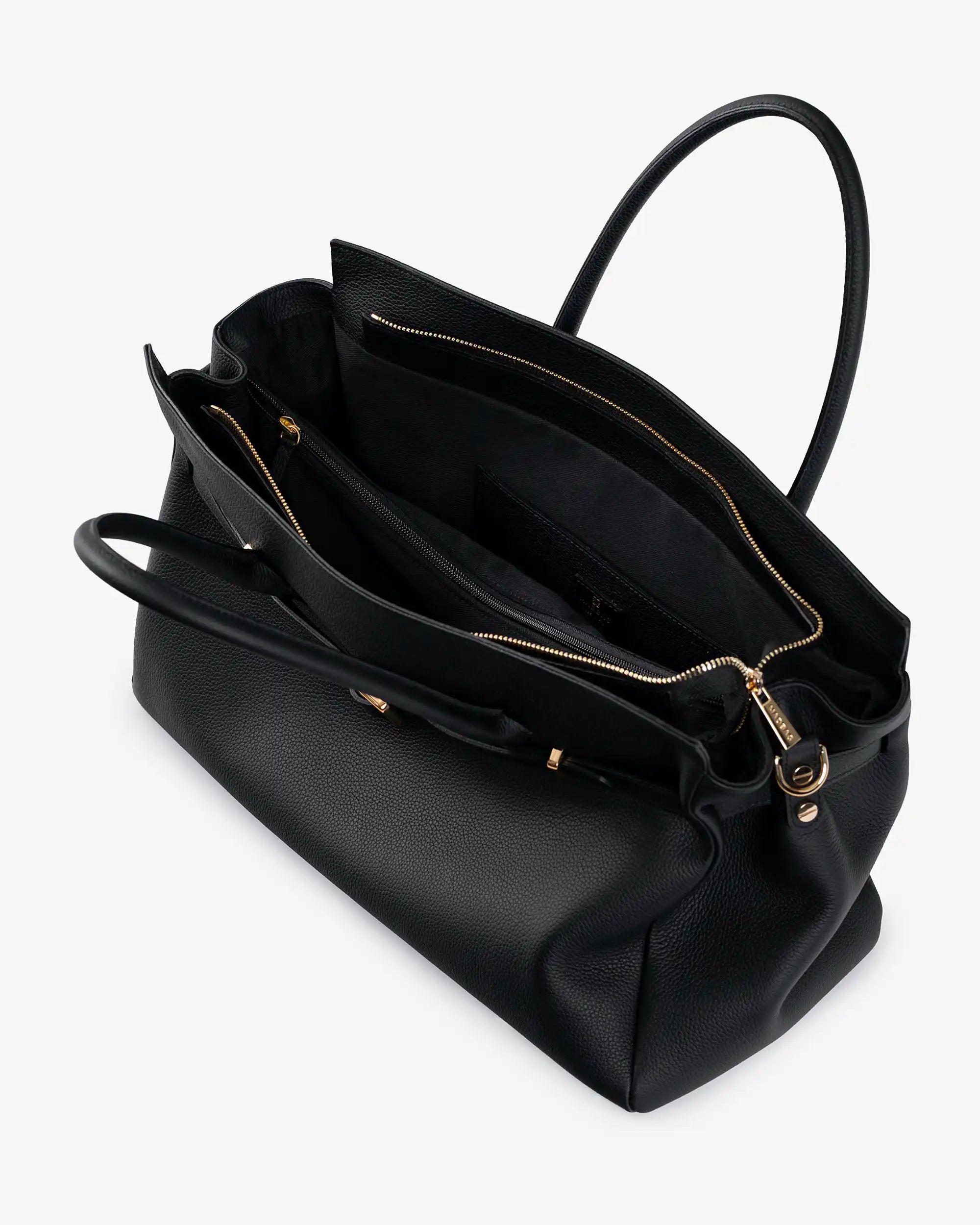 BELLUCCI Tote in Dollar-Grain Leather Black