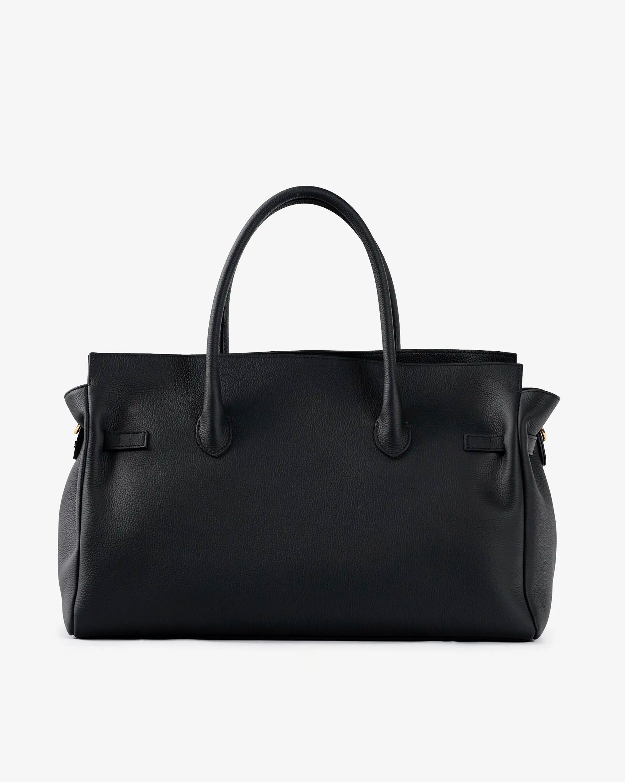 BELLUCCI Tote in Dollar-Grain Leather Black