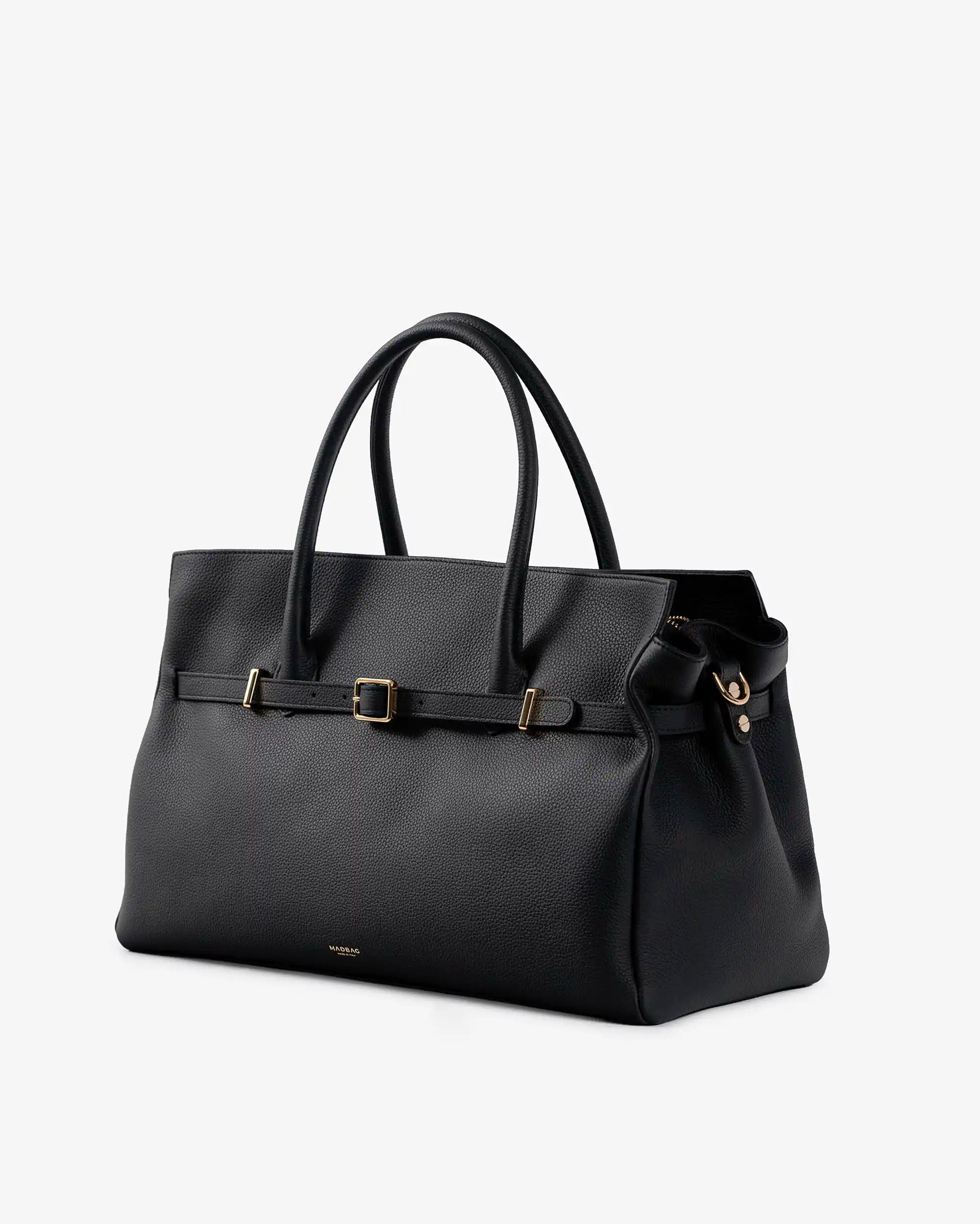BELLUCCI Tote in Dollar-Grain Leather Black