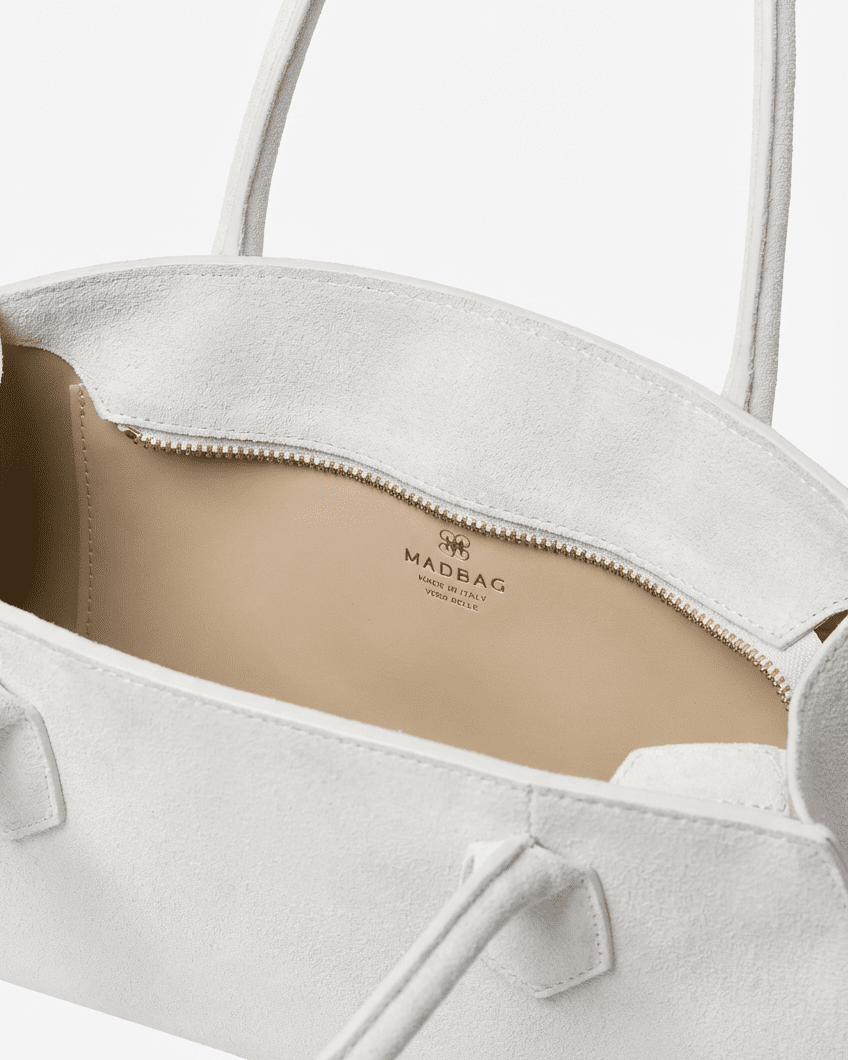 BASSOTTO in suede leather Cloud Dancer