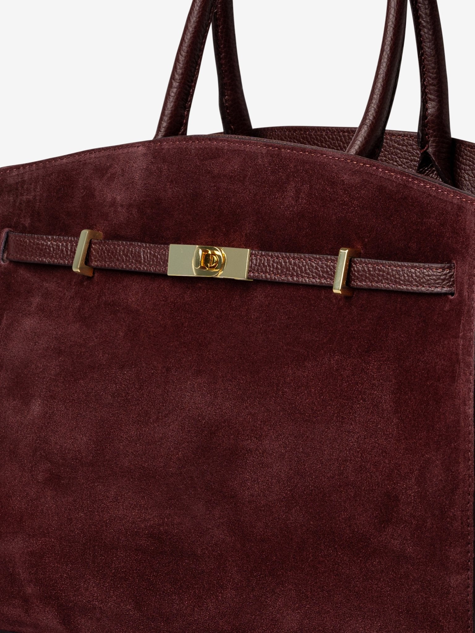 TOTE DIVA in Suede Bordeaux_DETTAGLIO