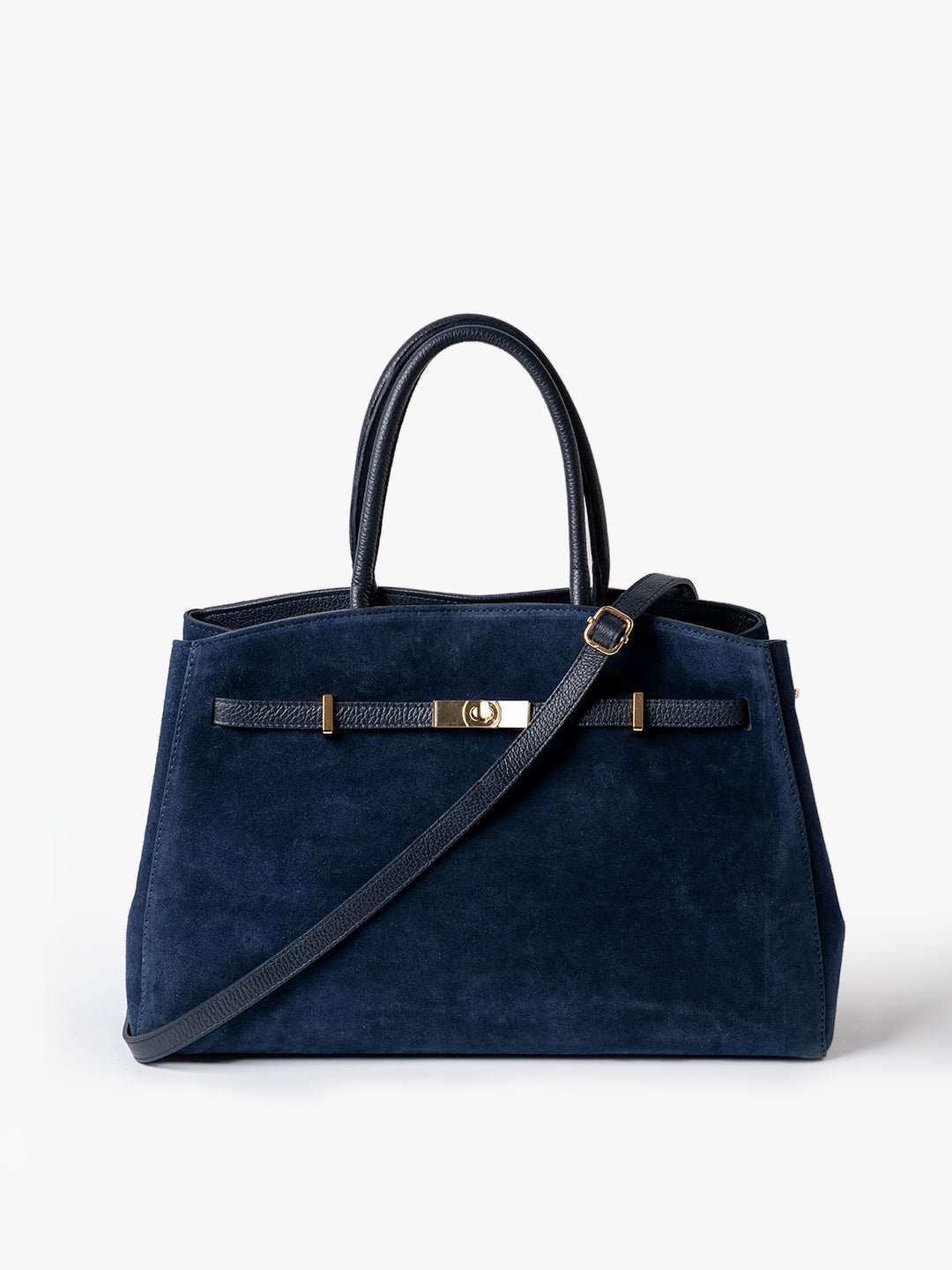 TOTE DIVA in Suede Blu Navy_TRACOLLA