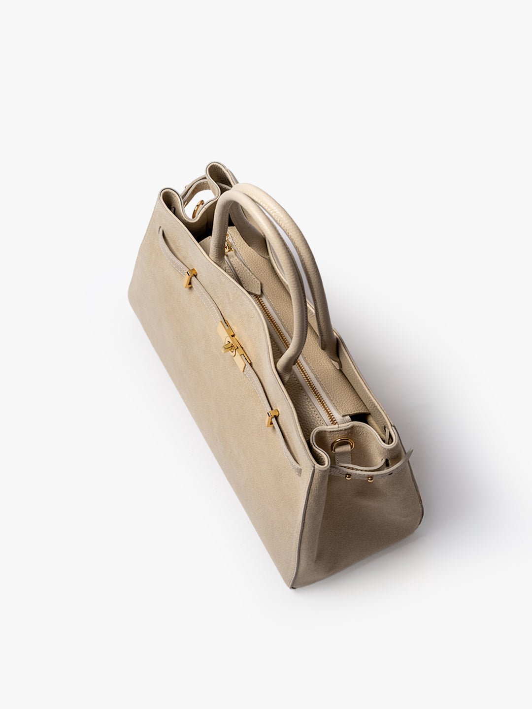 TOTE DIVA in Suede Misty Beige