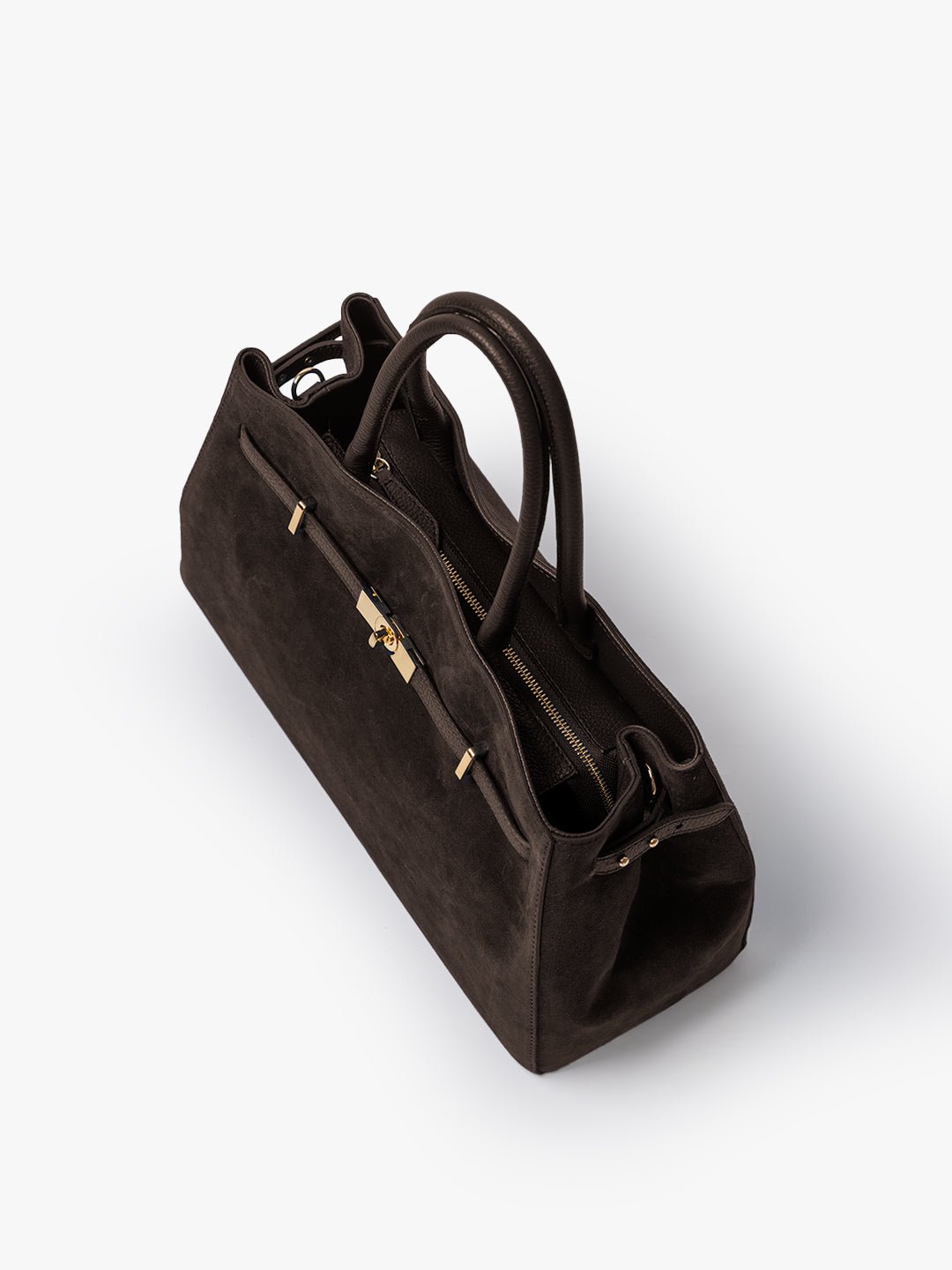 TOTE DIVA in Suede Dark Moka_ALTO