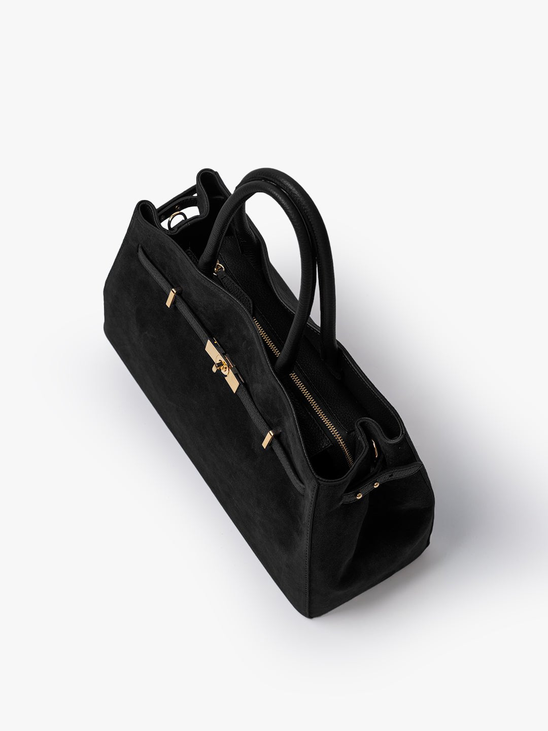 TOTE DIVA in Suede Jet Black_ALTO