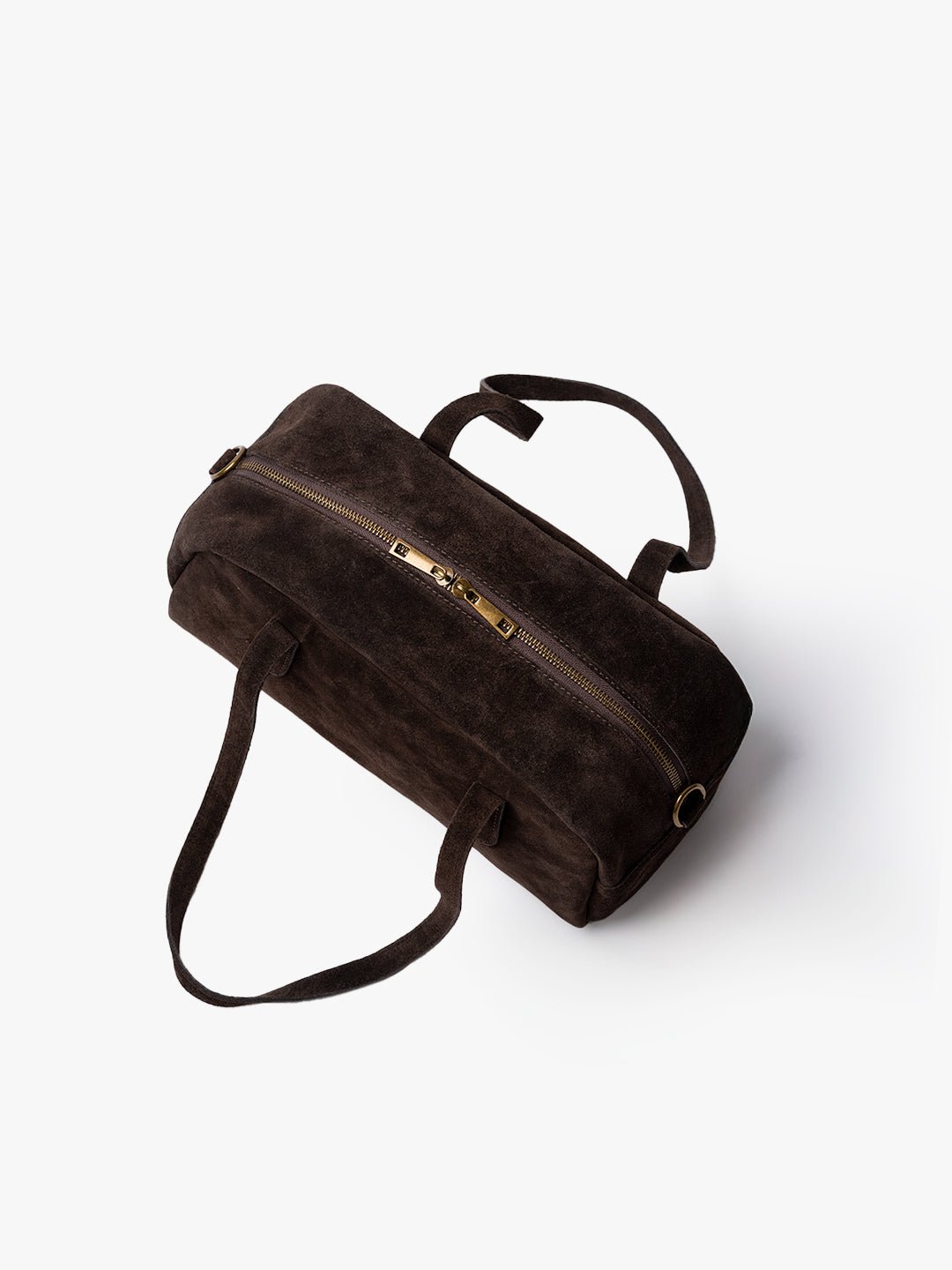 BAGUETTE BELLUCCI SHOULDER in Suede Leather Dark Moka