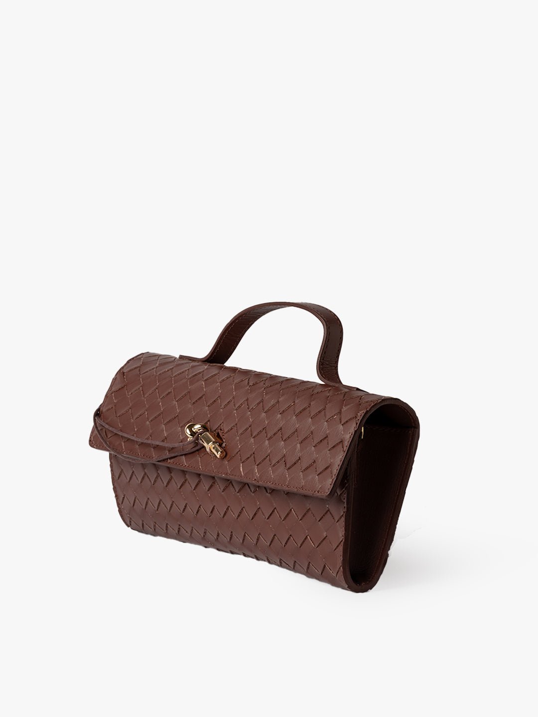 CLUTCH in Leather Brown