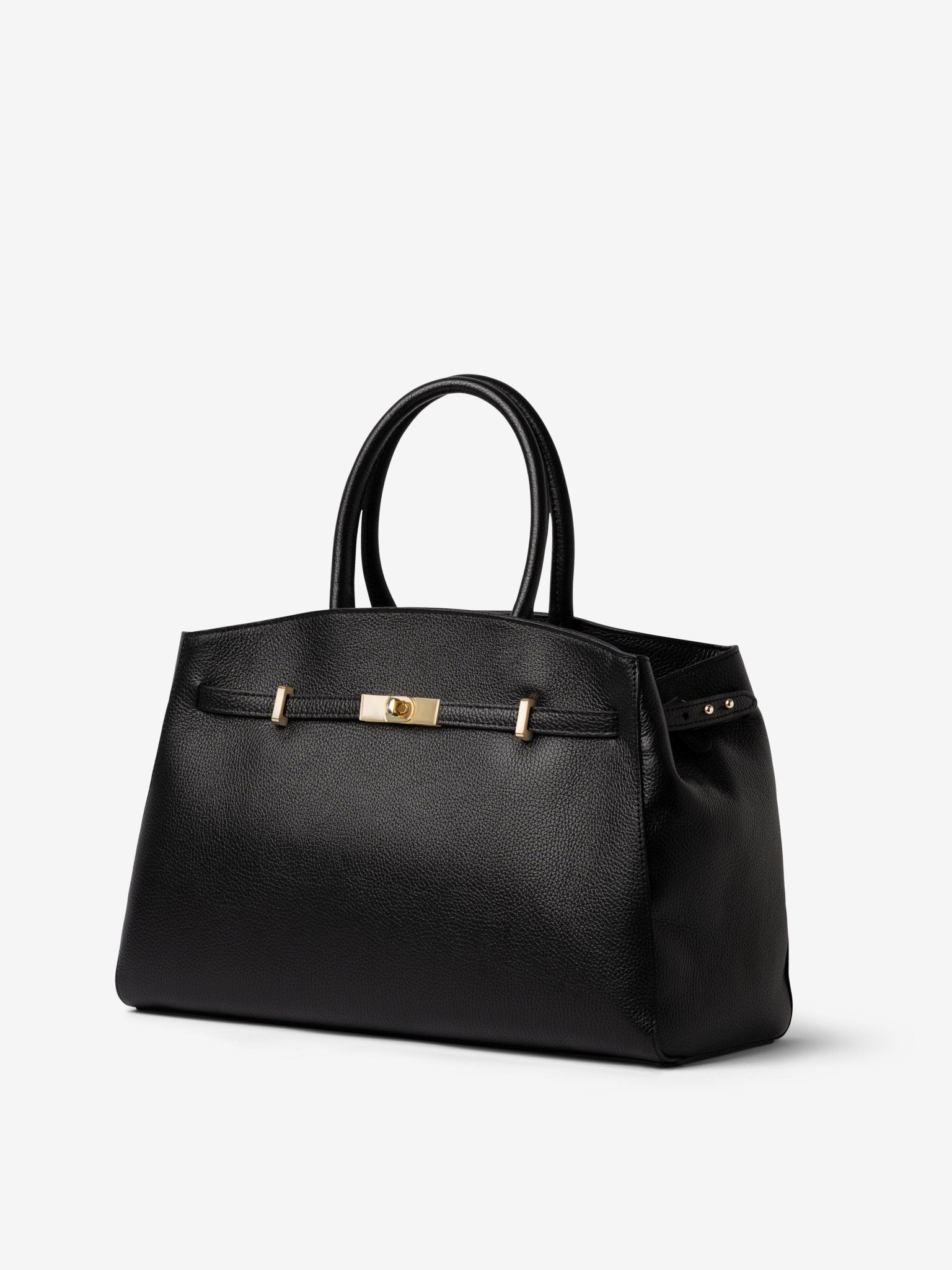 TOTE DIVA in Pelle Dollaro Jet Black