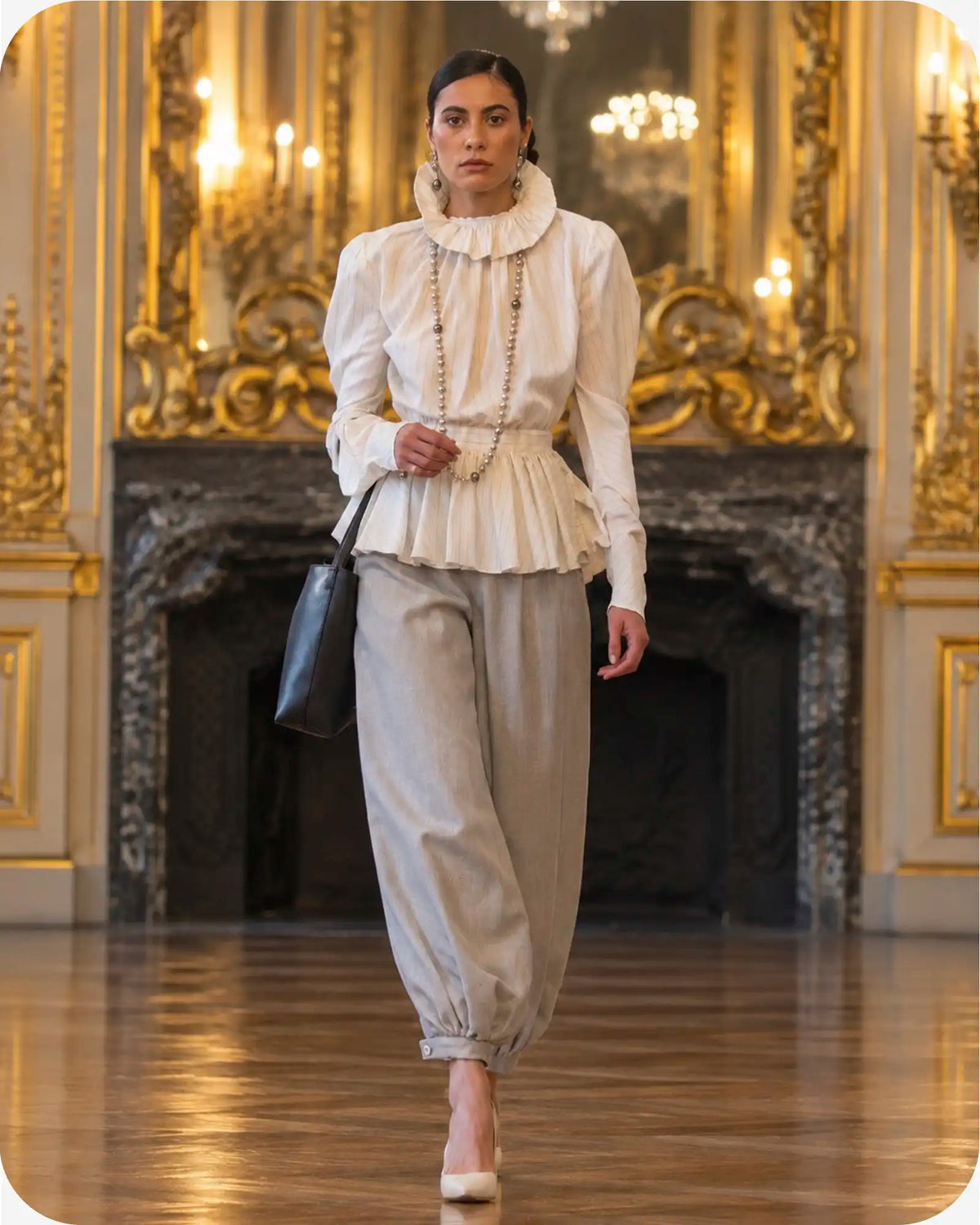Dolce vita sfilata PFW26 indossata dalla modella