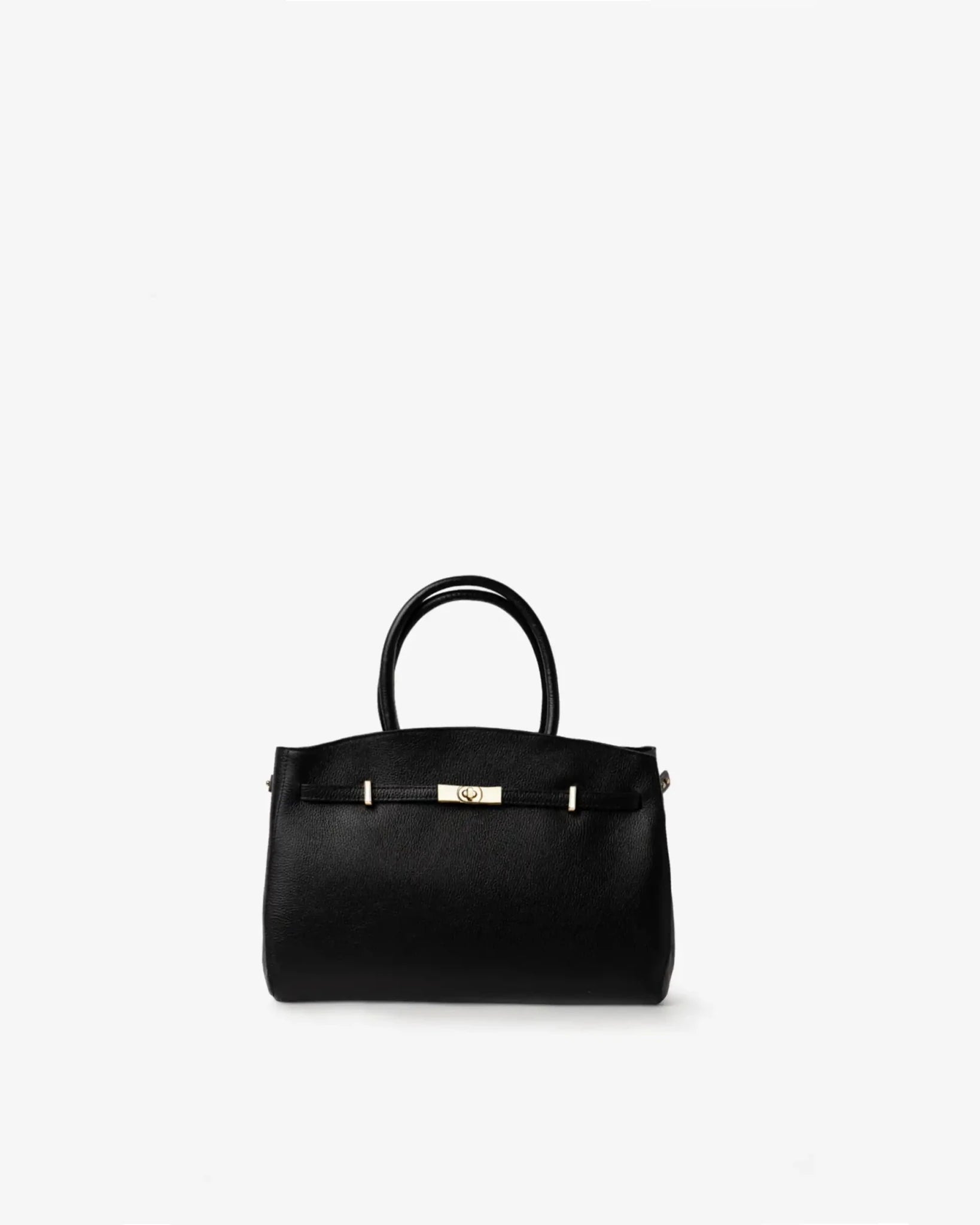 Small TOTE DIVA in Leather Black