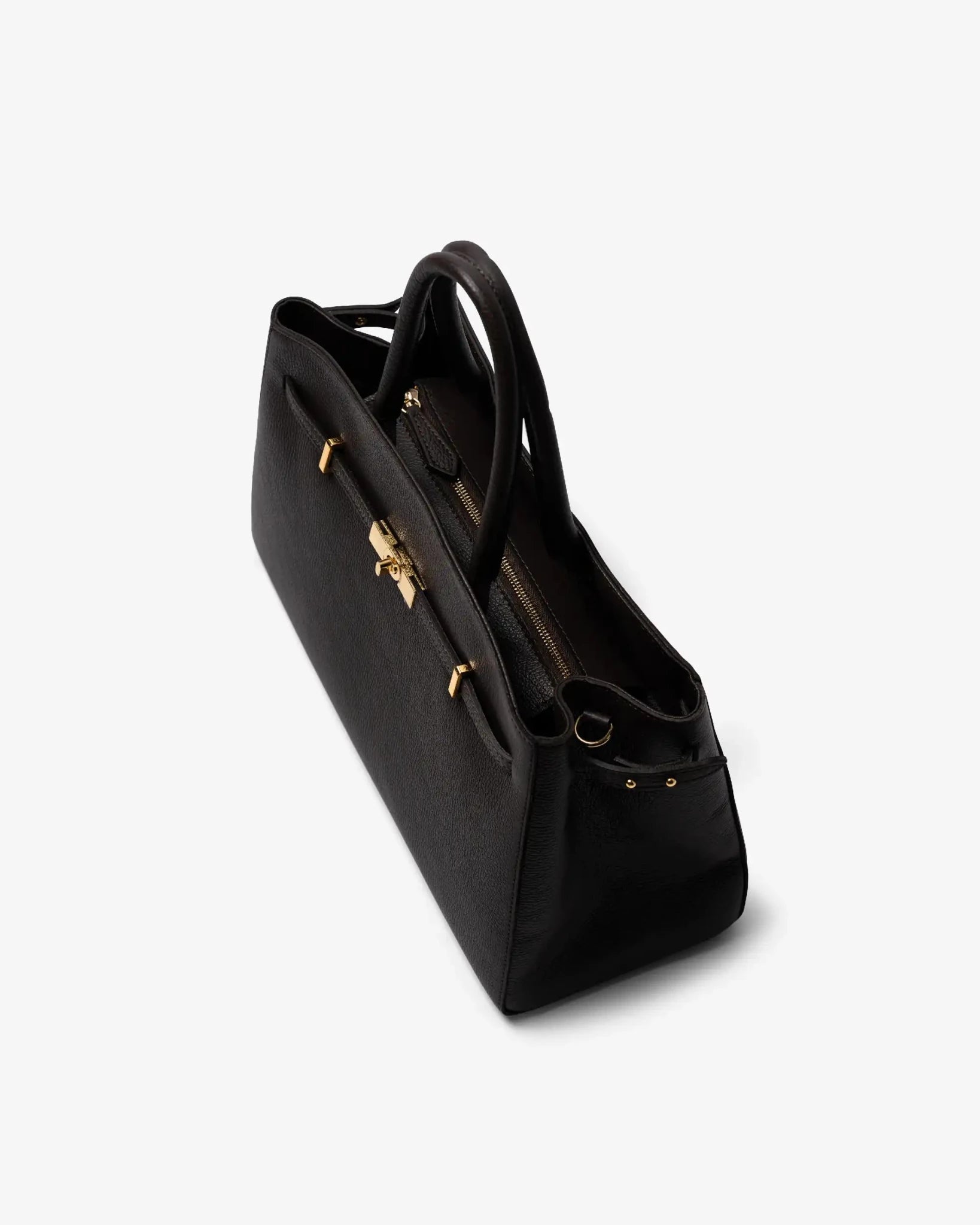 Small TOTE DIVA in Leather Black