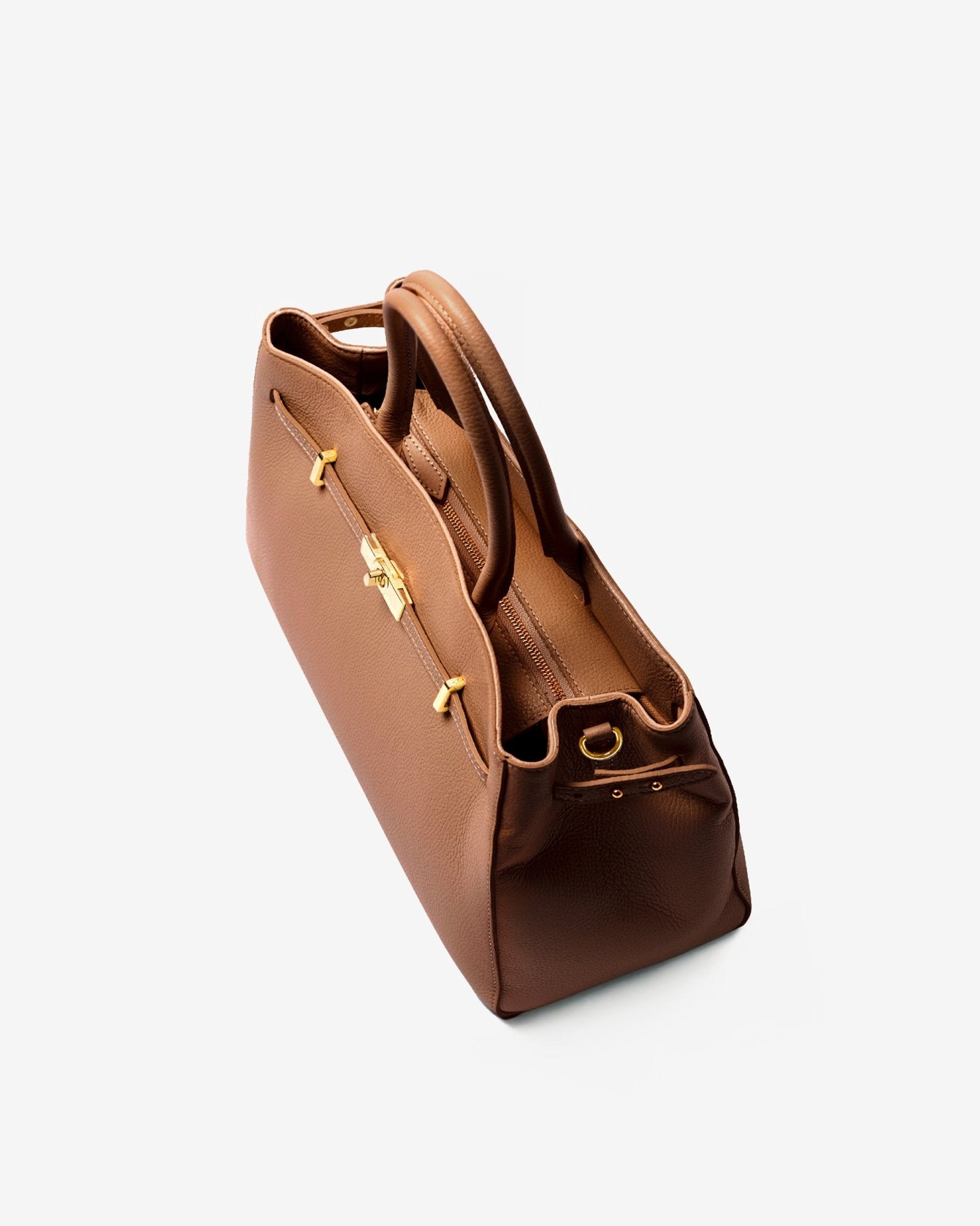 Midi TOTE DIVA in Pelle Camel - MADBAG® STORE OFFICIAL | Borse Di Lusso Artigianali 100% Made In Italy