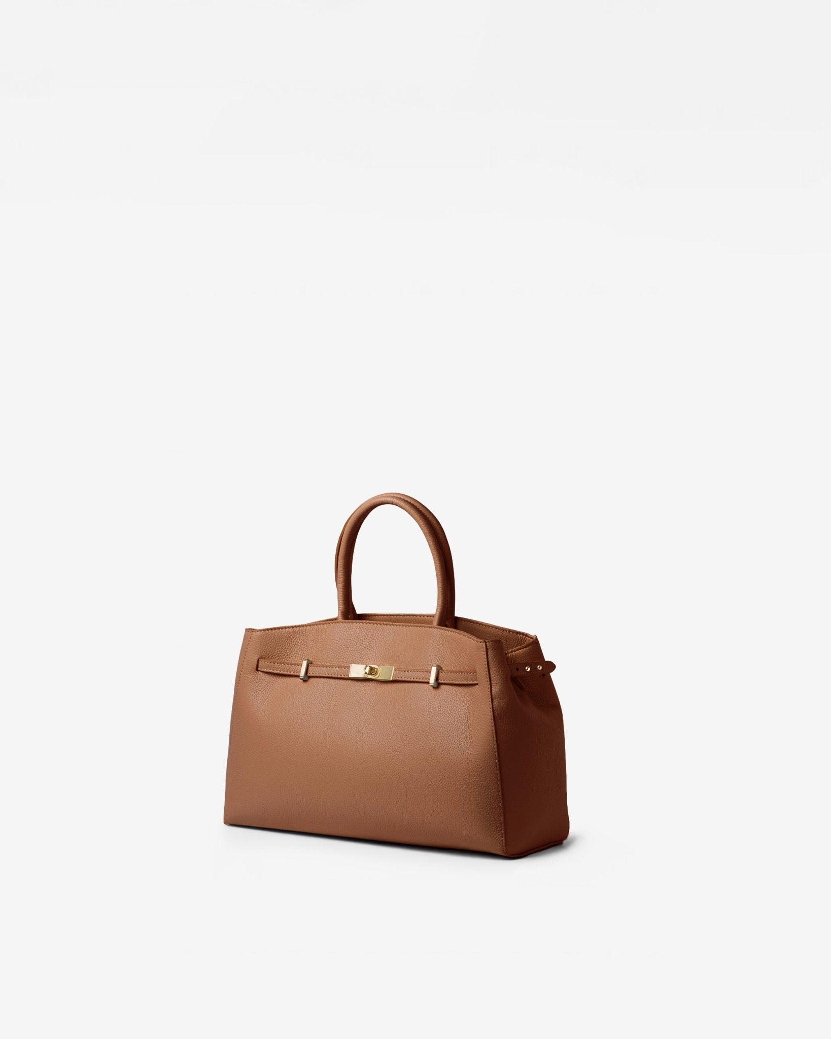 Small TOTE DIVA in Leather Camel