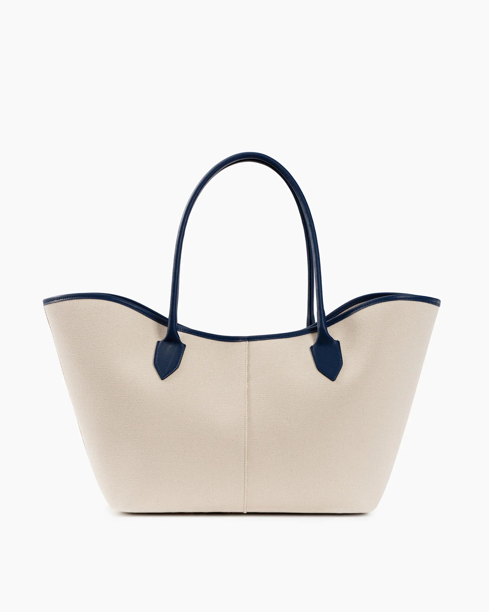 LOREN in Canvas Beige e Pelle Blue