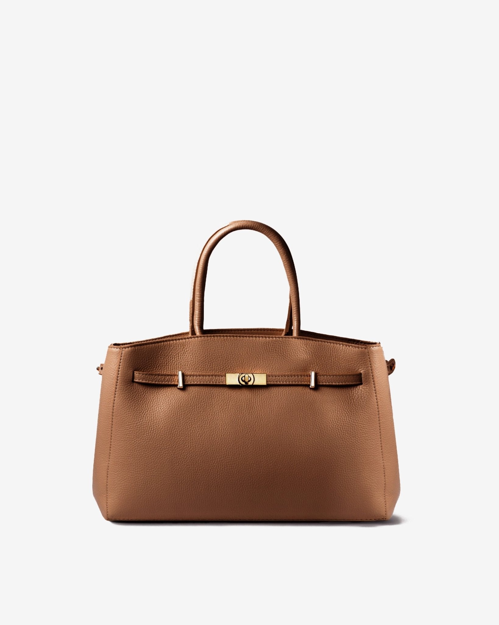 Midi TOTE DIVA in Pelle Camel - MADBAG® STORE OFFICIAL | Borse Di Lusso Artigianali 100% Made In Italy