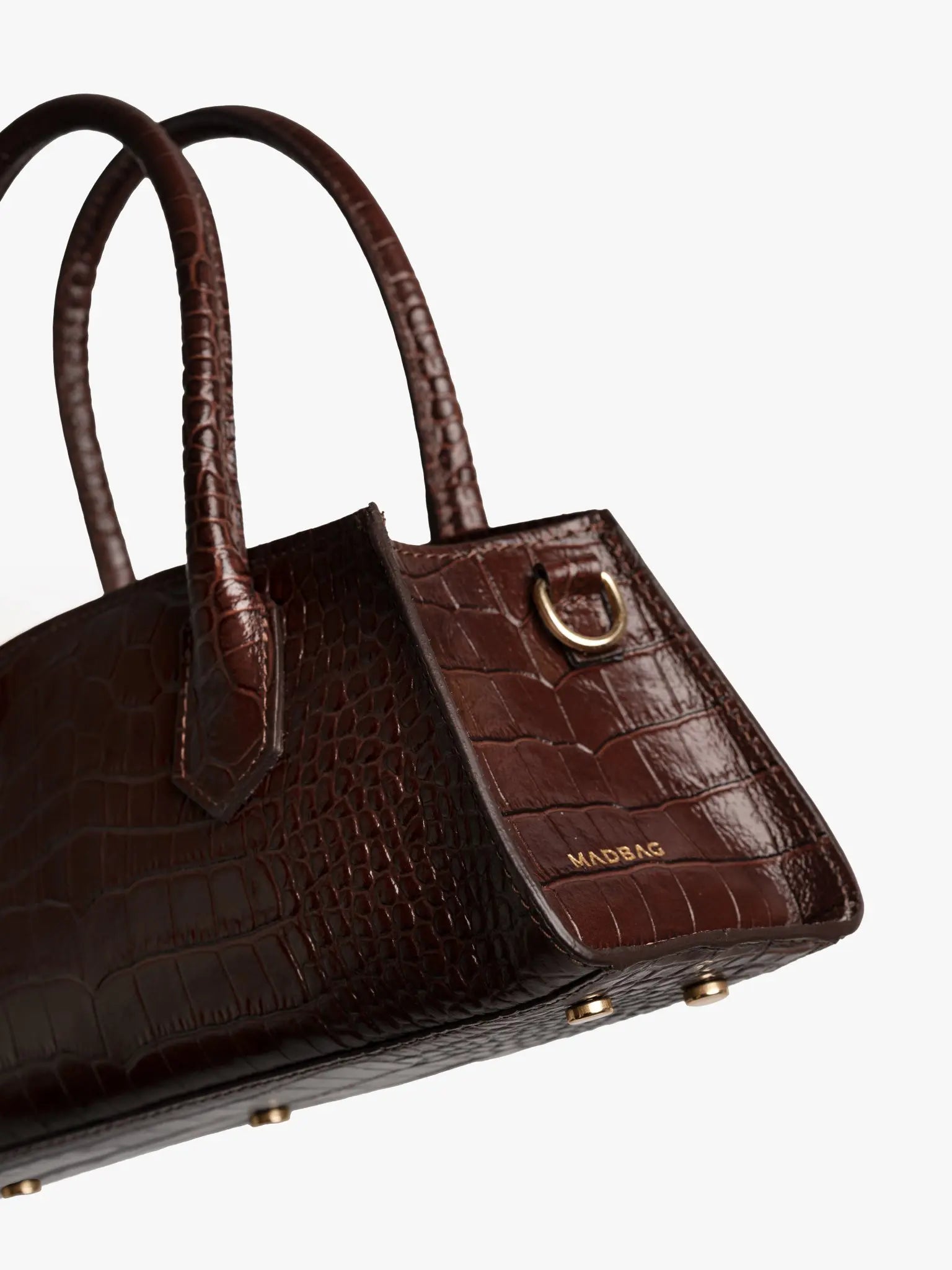 Small Bassotto in Pelle Coffee Croc - MADBAG® STORE OFFICIAL | Borse Di Lusso Artigianali 100% Made In Italy