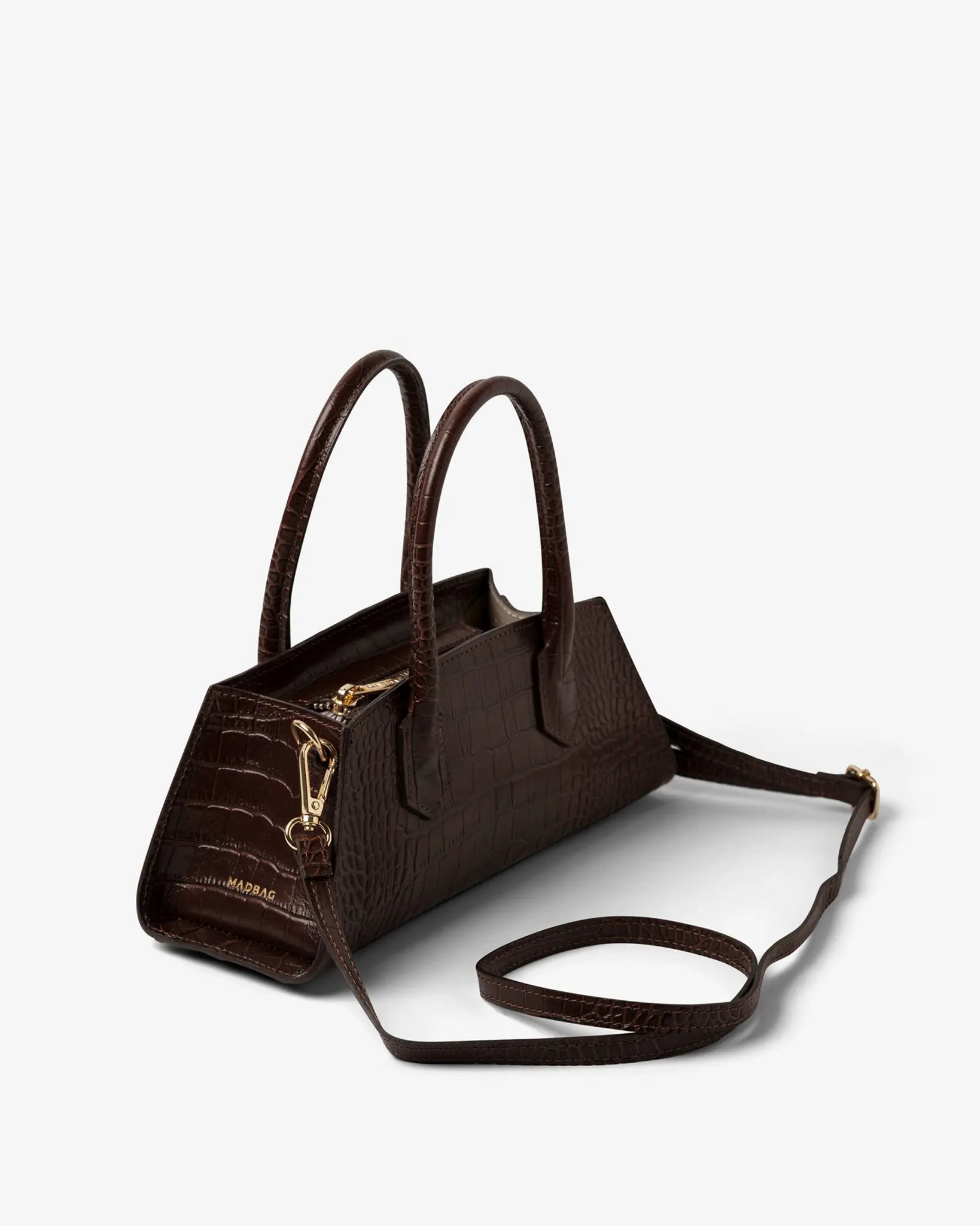 Small Bassotto in Pelle Coffee Croc - MADBAG® STORE OFFICIAL | Borse Di Lusso Artigianali 100% Made In Italy