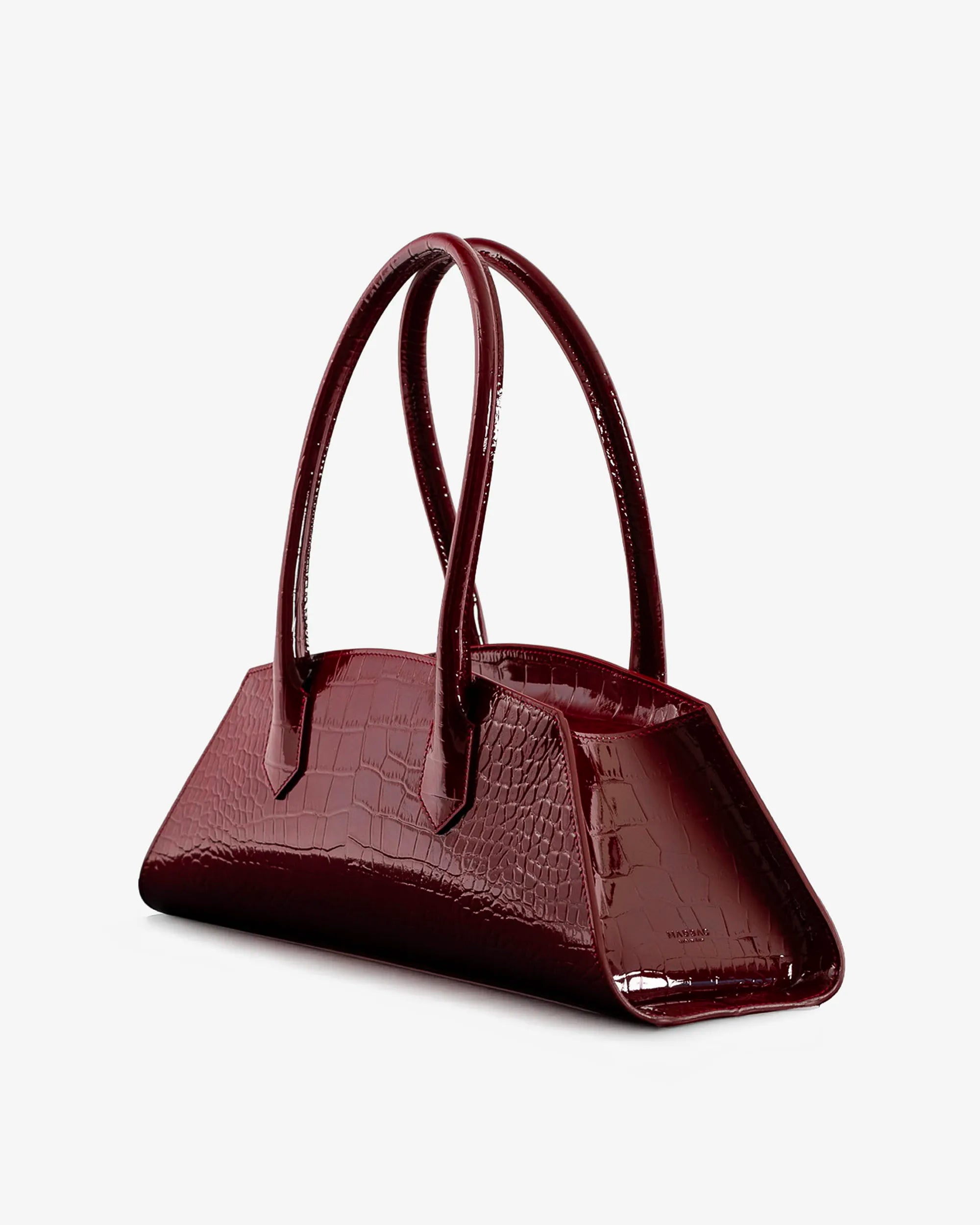 BASSOTTO in Glossy Bordeaux Croc Leather