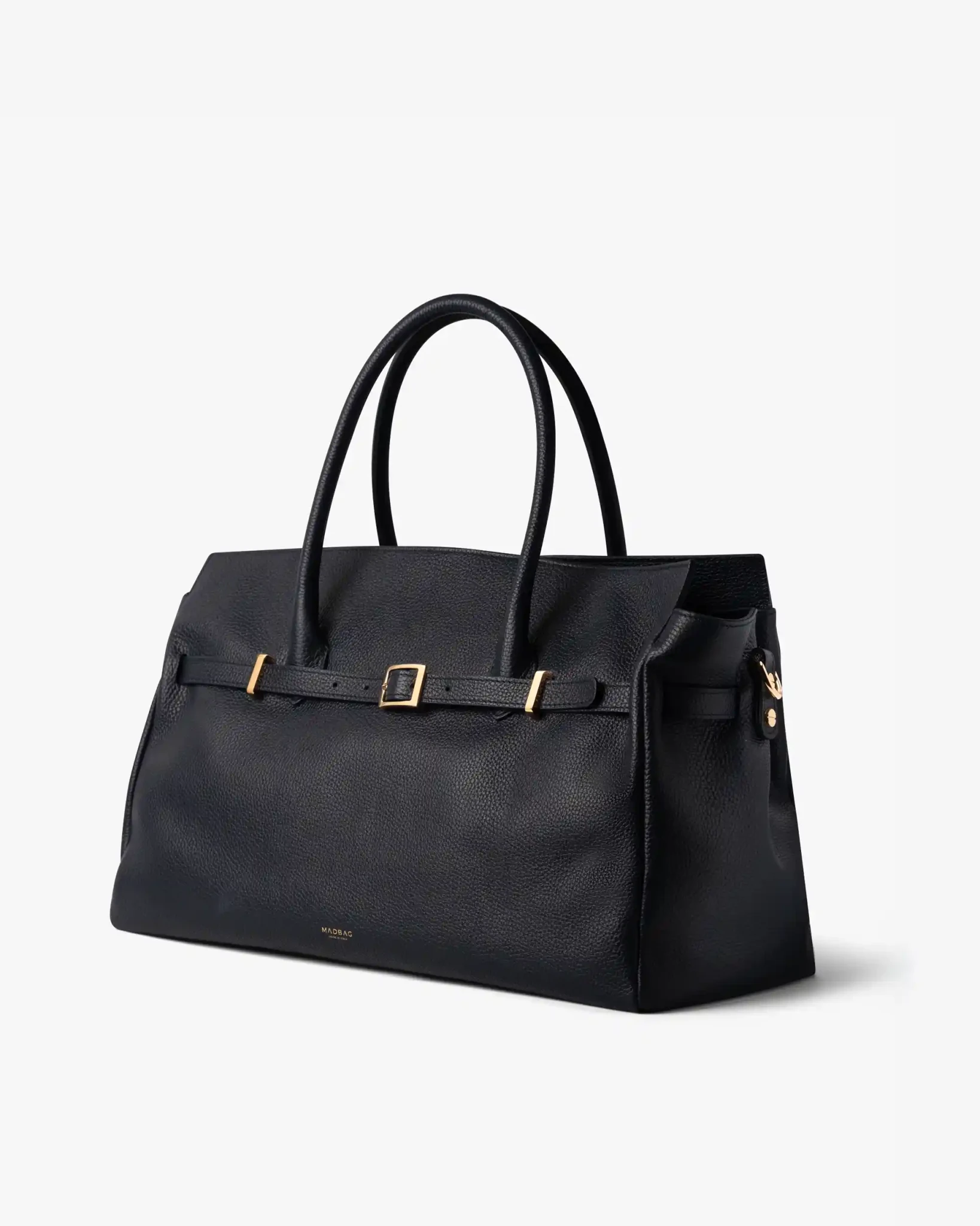 Borsa Bellucci blu vista laterale con struttura