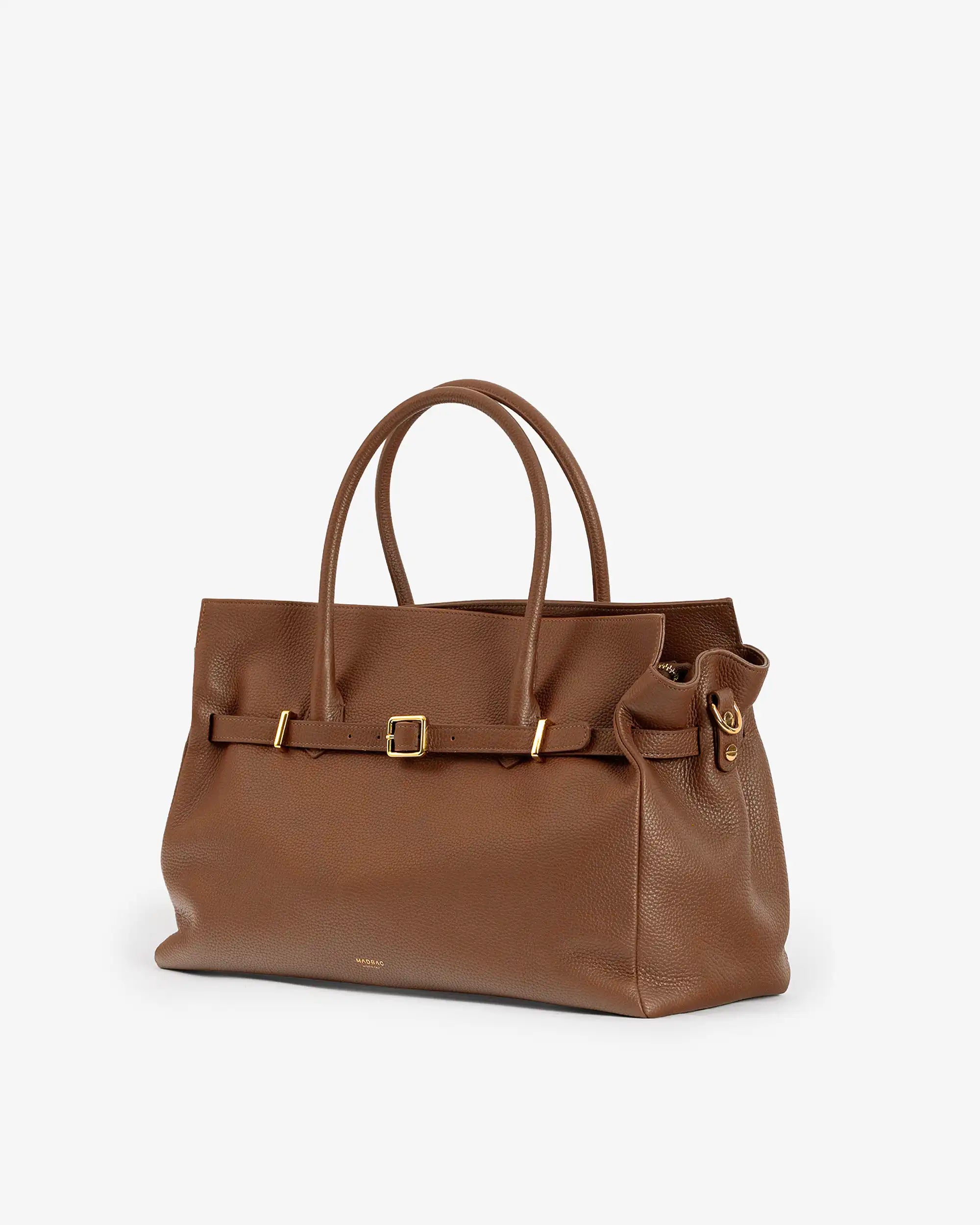 BELLUCCI Tote in Dollar-Grain Leather Camel