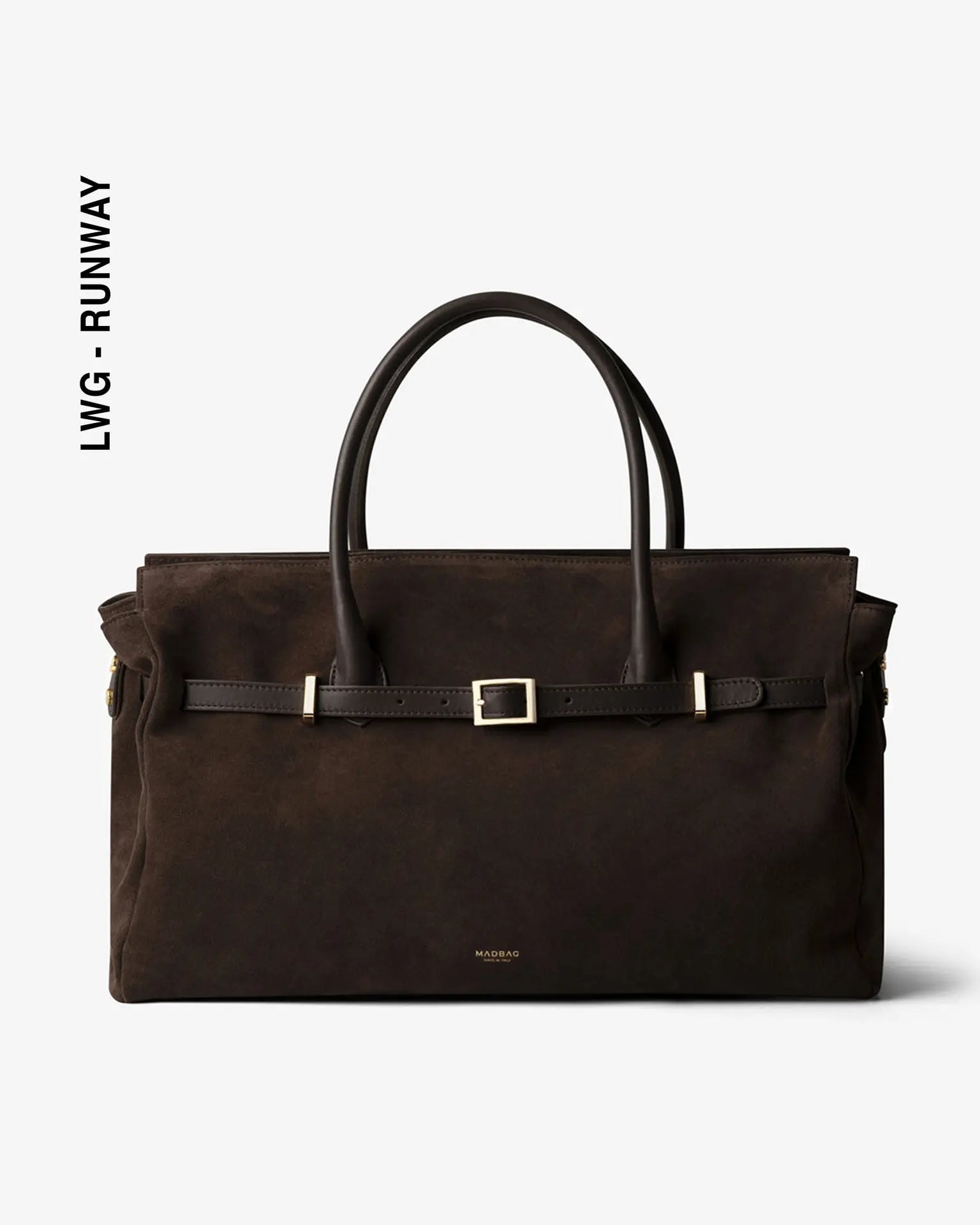 BELLUCCI in Pelle Suede Dark Chocolate - MADBAG® STORE OFFICIAL | Handcrafted Luxury Bags Made in Italy