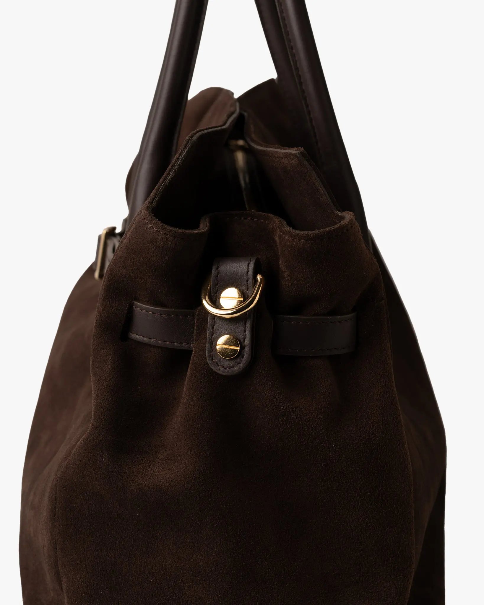 BELLUCCI in Pelle Suede Dark Chocolate - MADBAG® STORE OFFICIAL | Handcrafted Luxury Bags Made in Italy