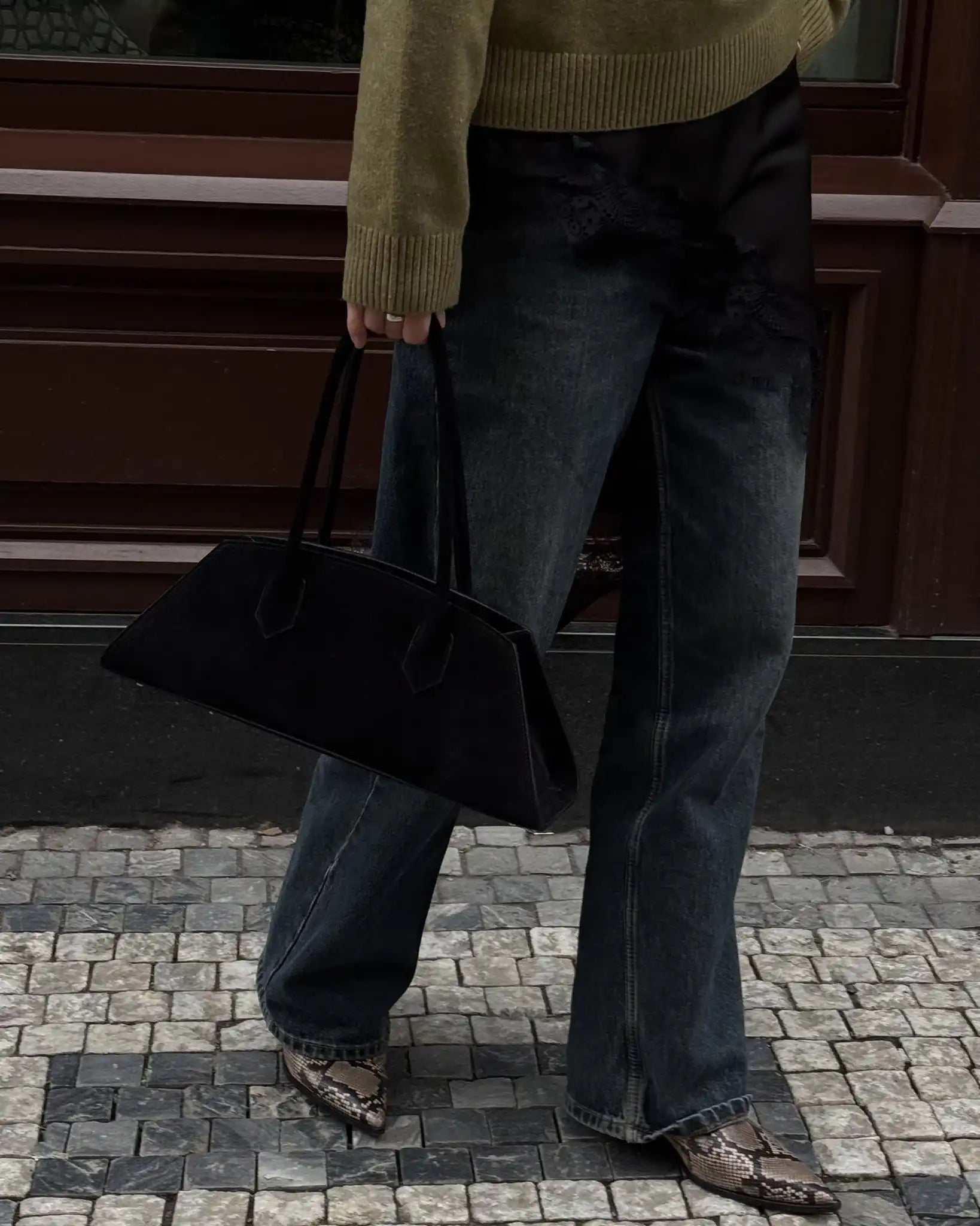 BASSOTTO in suede leather black