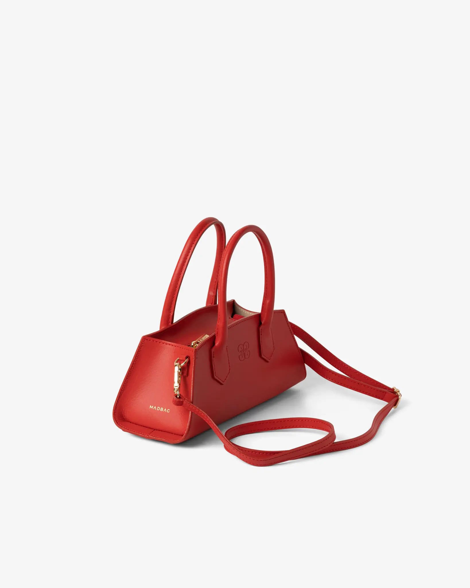 MADBAG Small Bassotto red leather handbag with shoulder strap