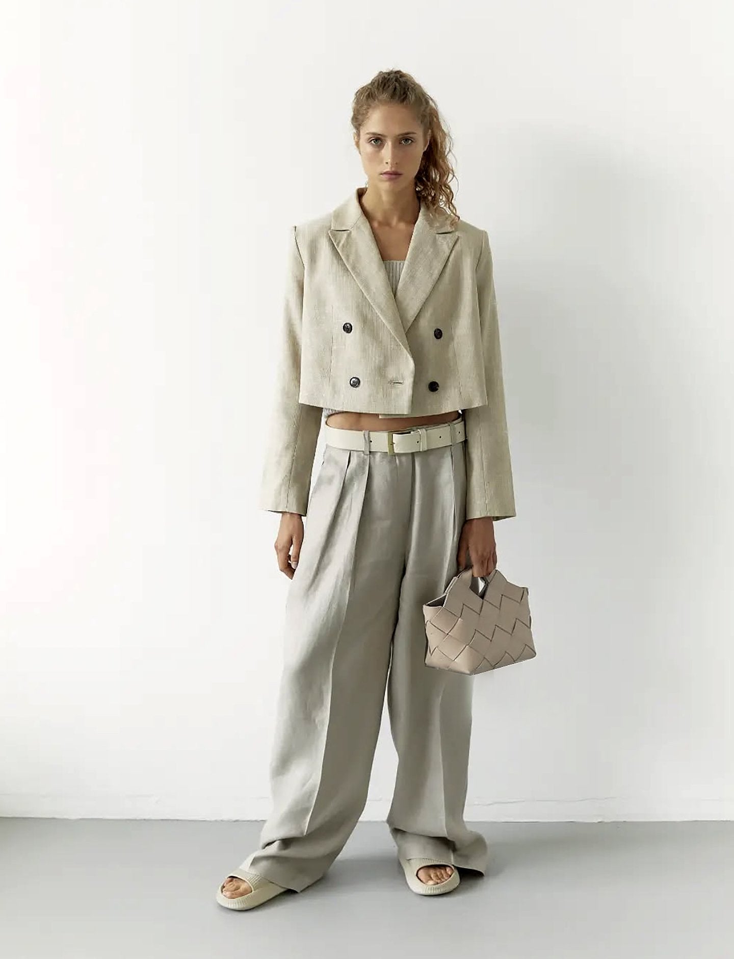 MINA in Pelle Nappa Panna