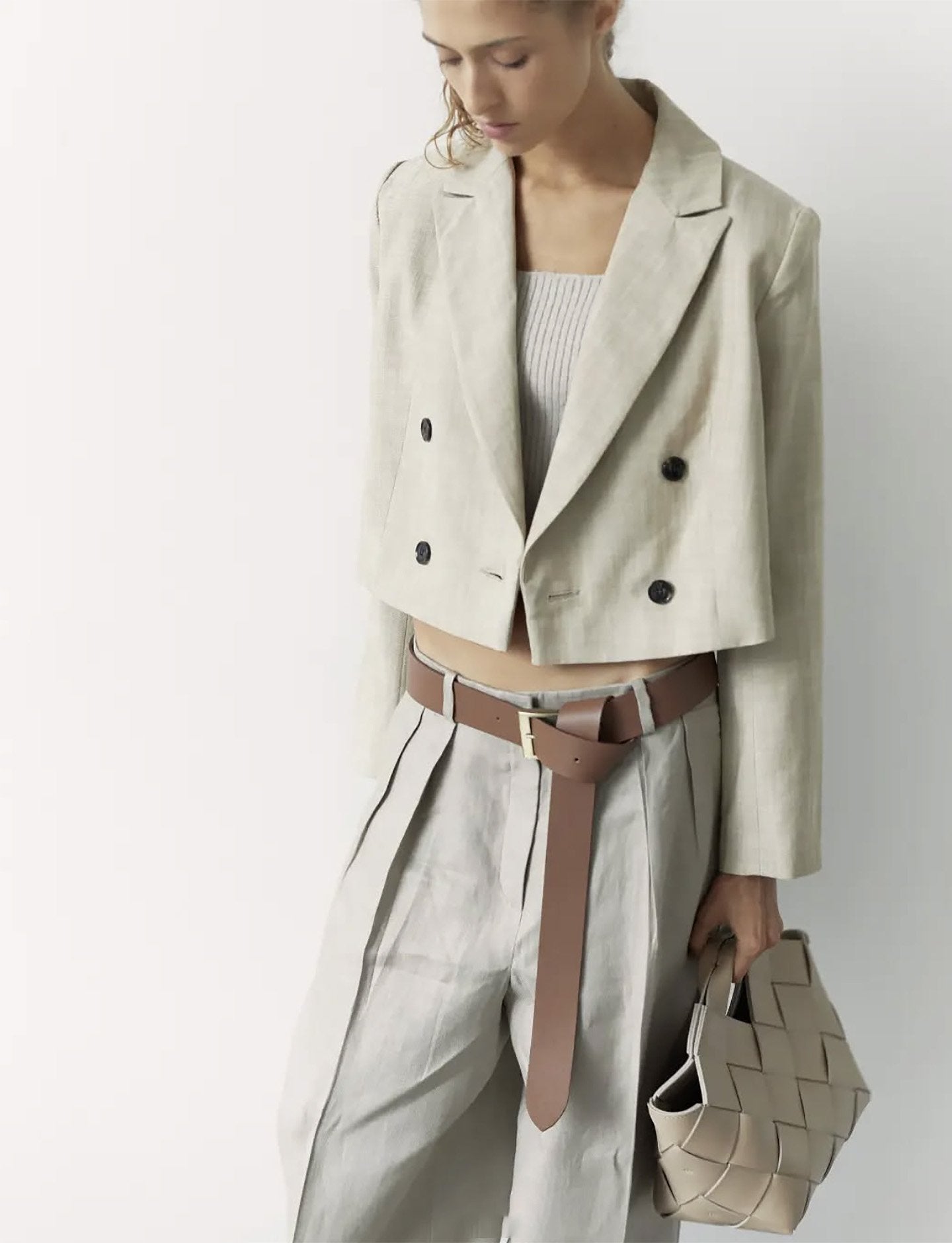 MINA in Pelle Nappa Panna