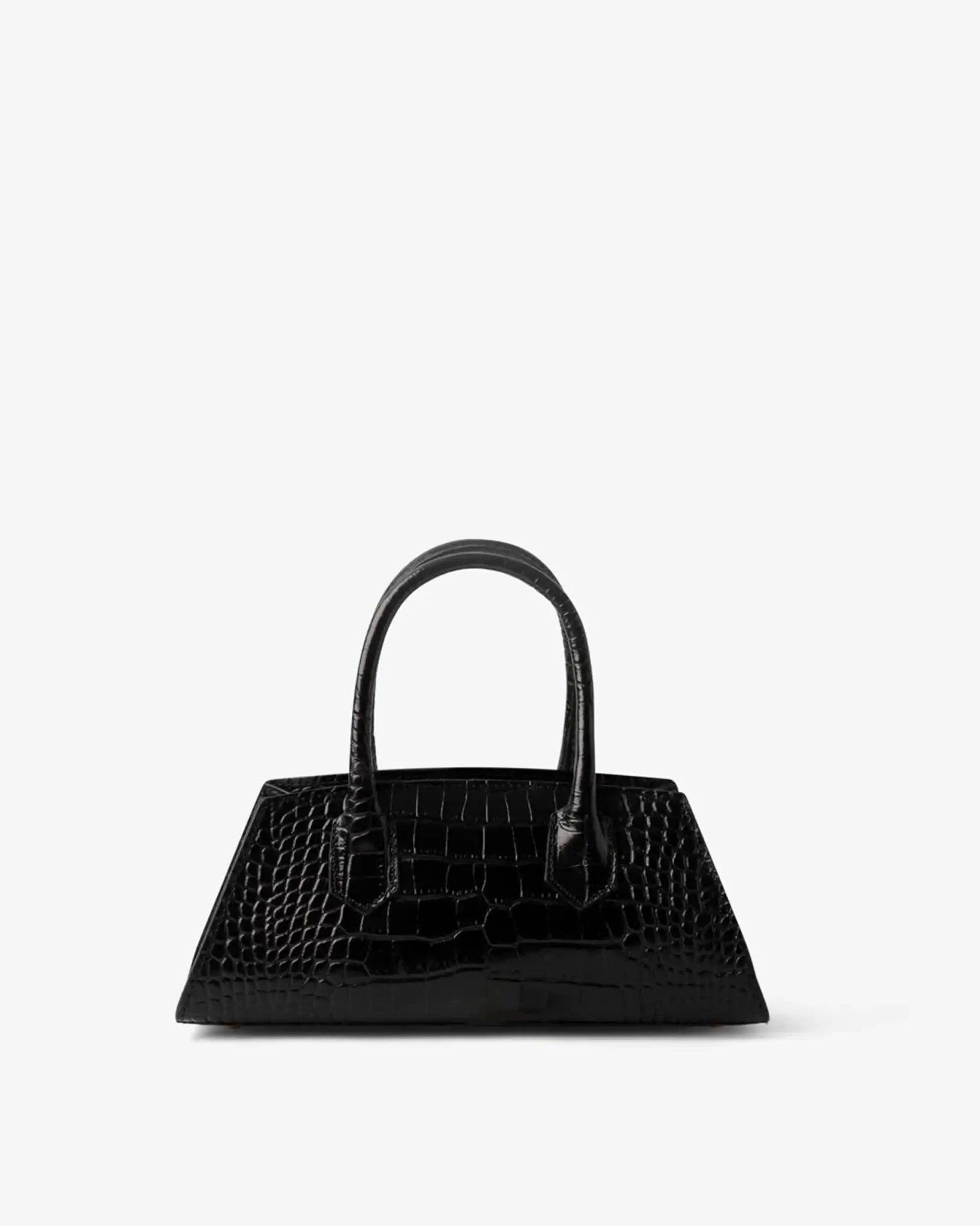 Small Bassotto in Pelle Black Croc