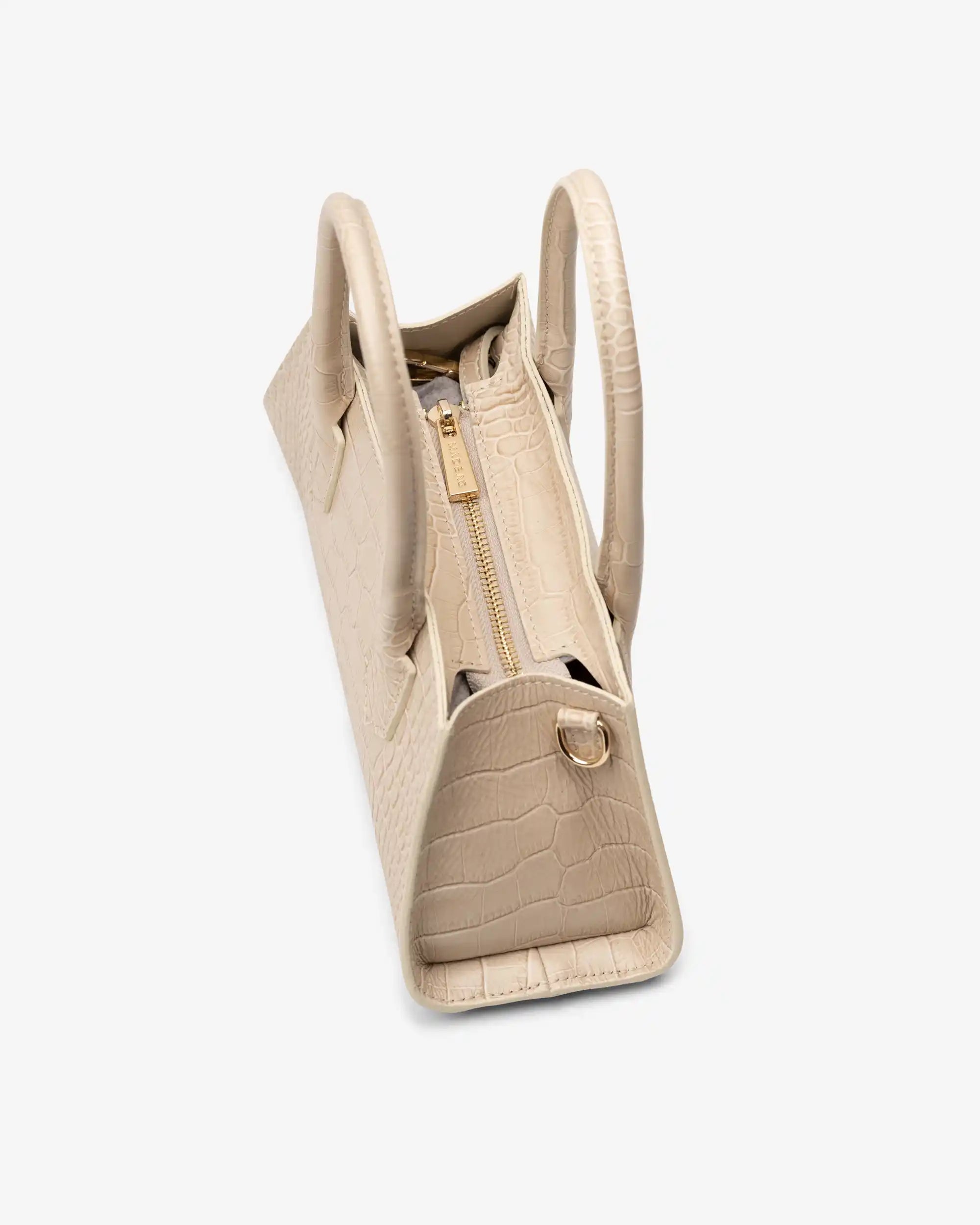 Small Bassotto en Piel Croc Beige