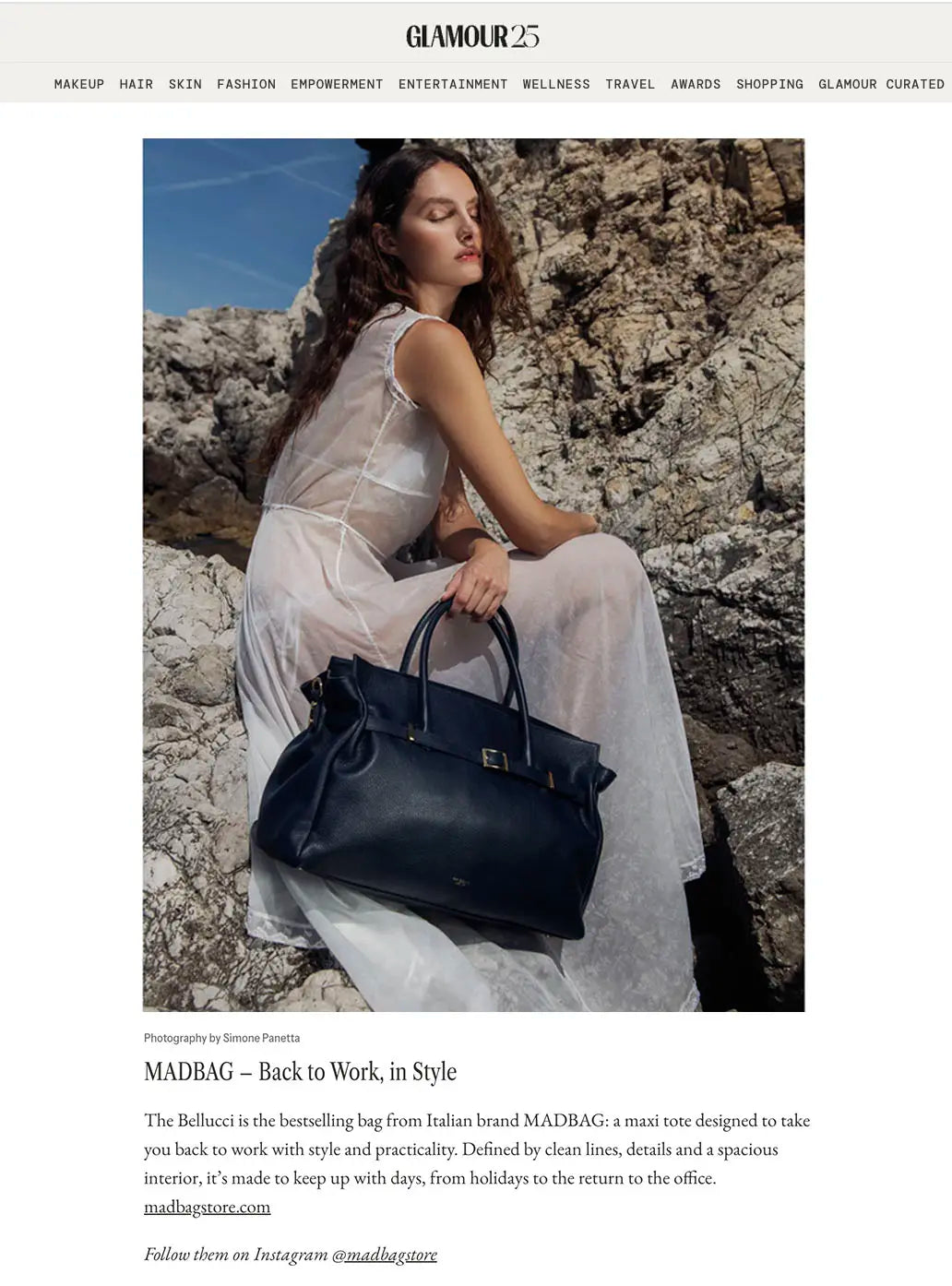 The Bellucci Tote featured in GLAMOUR