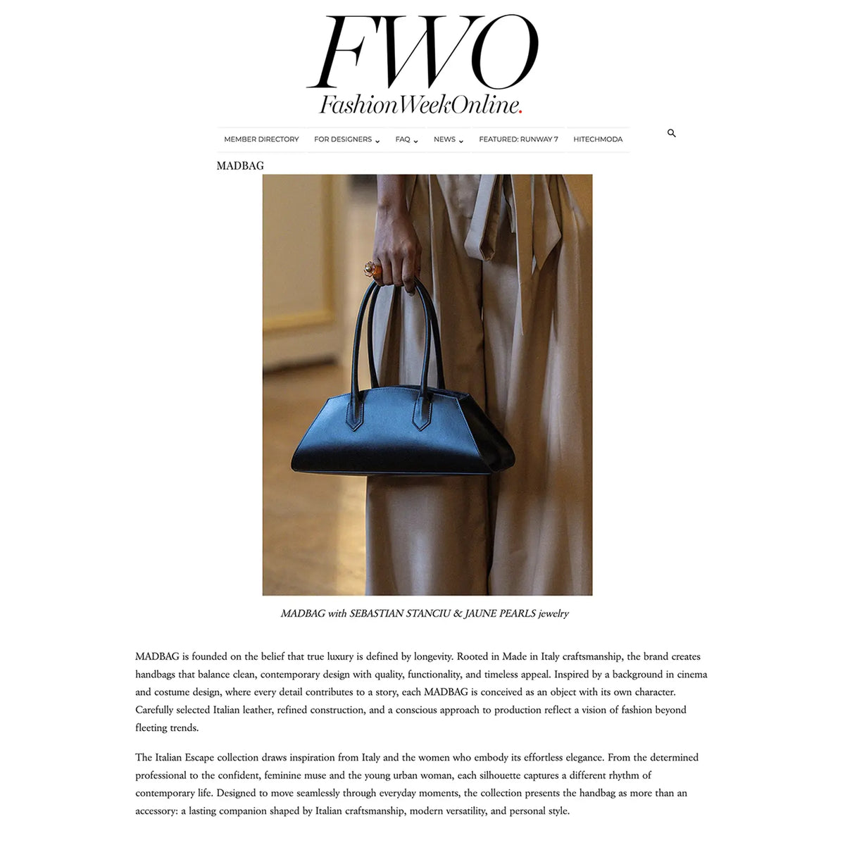 MADBAG su Fashion Week Online