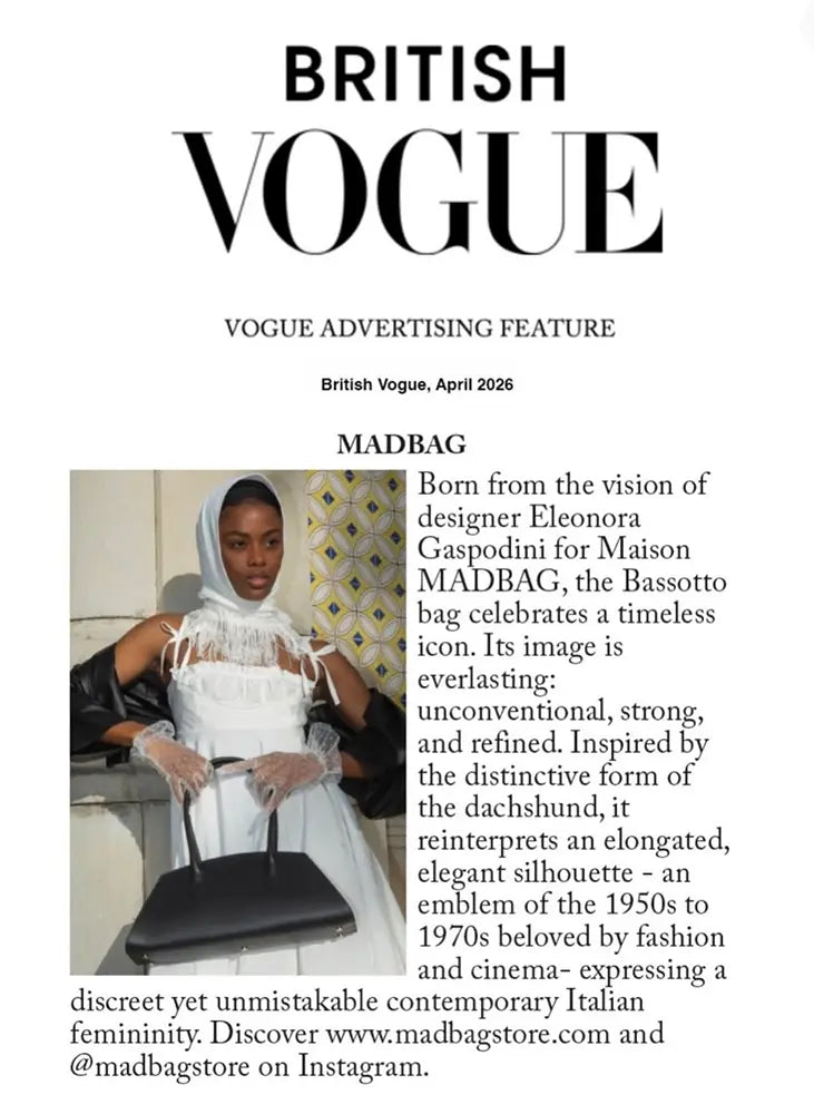 MADBAG su British Vogue: il brand italiano protagonista ad Aprile 2026